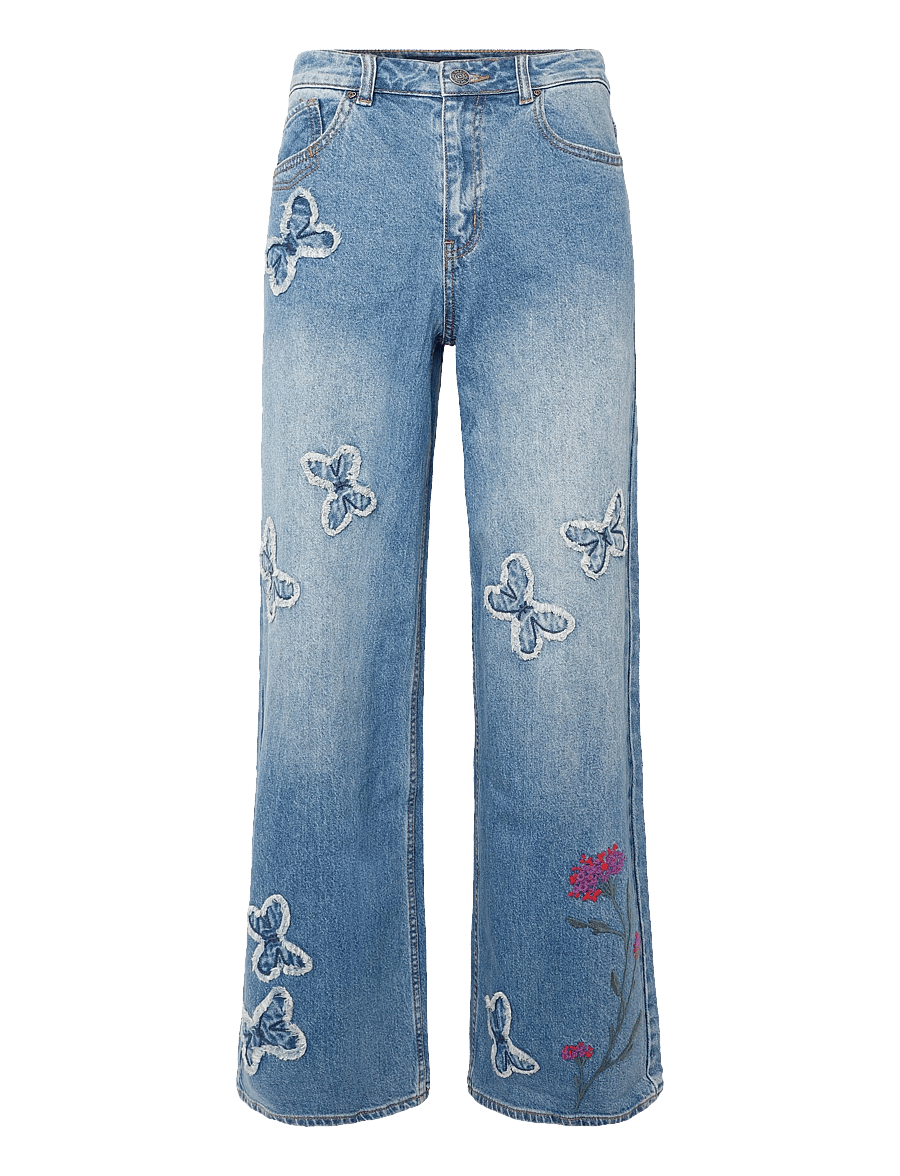 Desigual - DENIM_BUTTER - hosen mit weitem bein - blue - 1