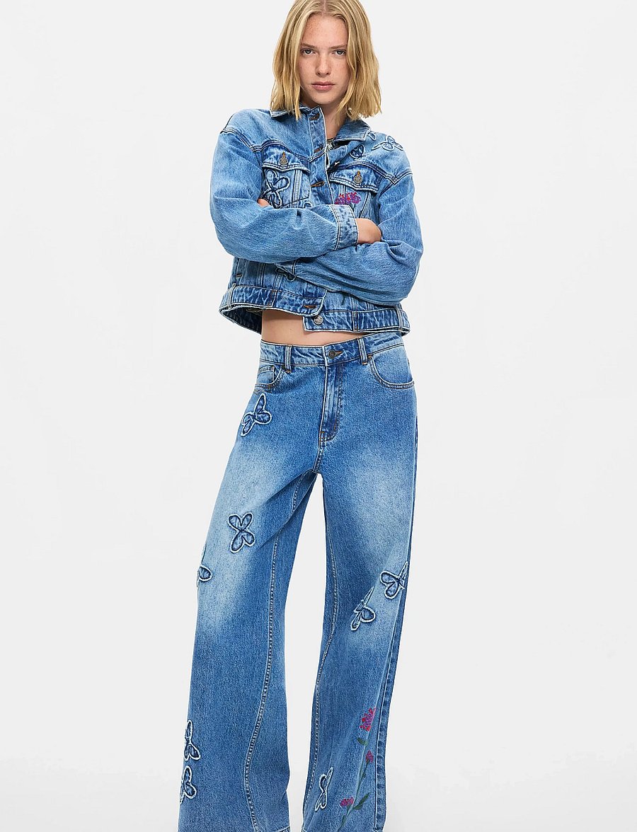 Desigual - DENIM_BUTTER - hosen mit weitem bein - blue - 4