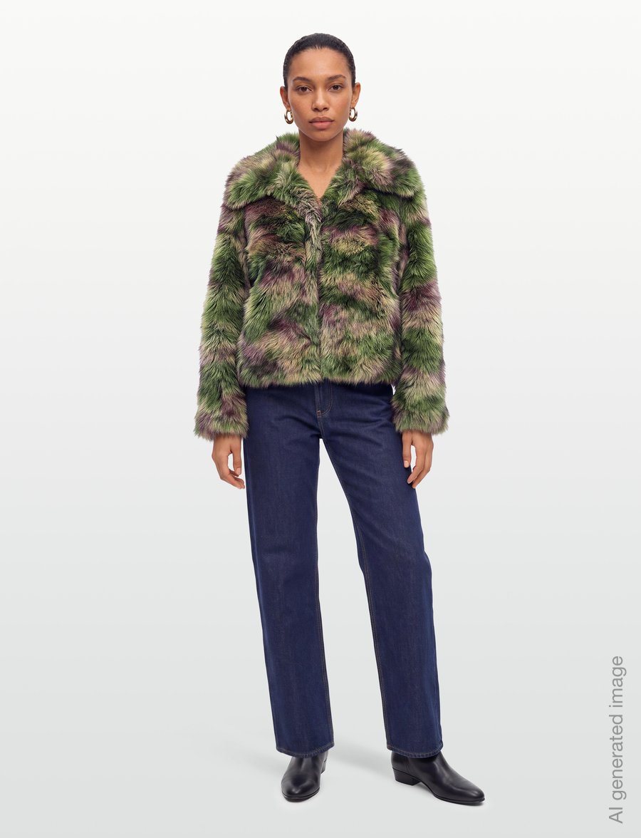 Desigual - FAKE FUR_CAMOMILLE_LACROIX - faux fur jakker - green - 0
