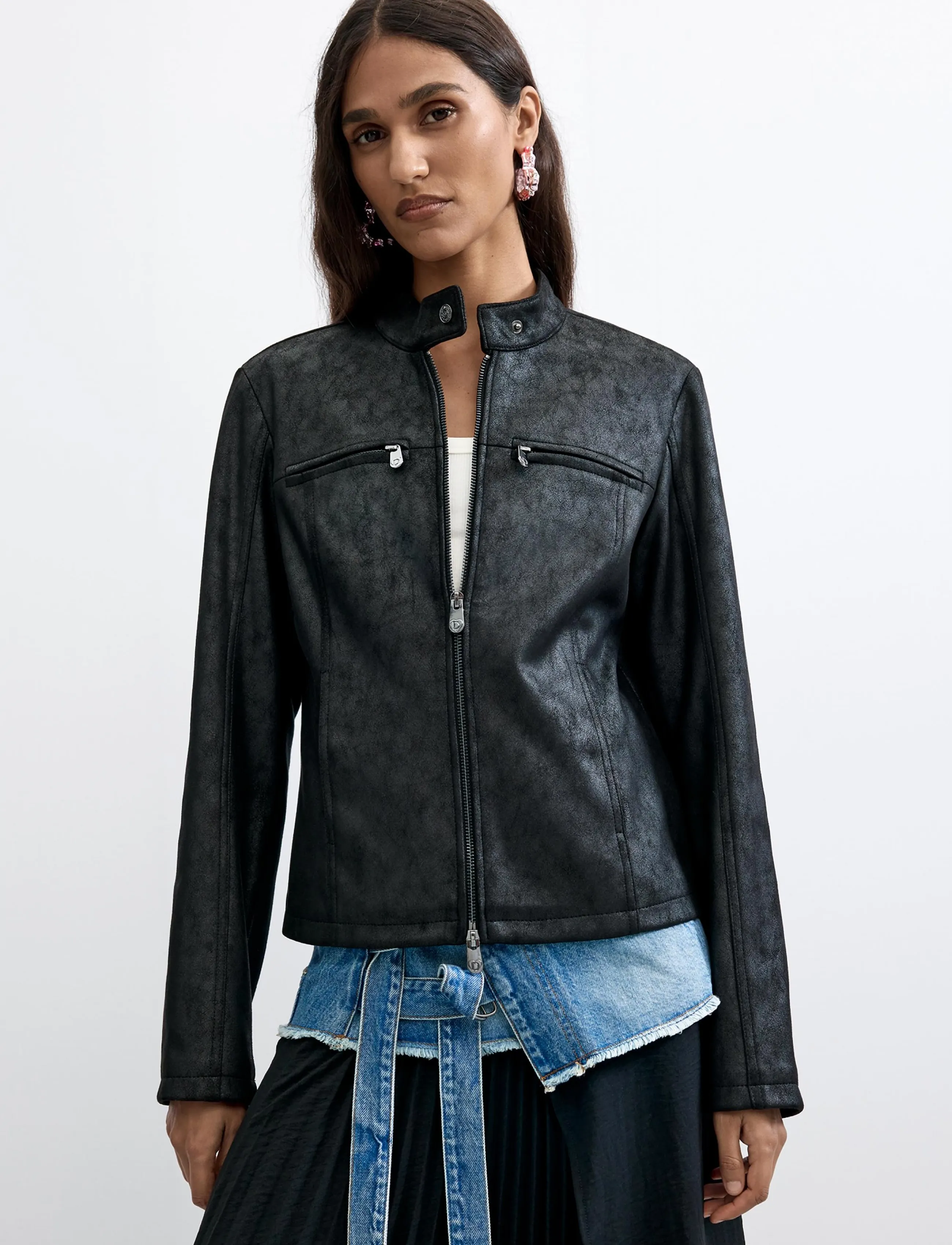 Desigual CHAQ_BIKERCY - Leather jackets - BLACK / black