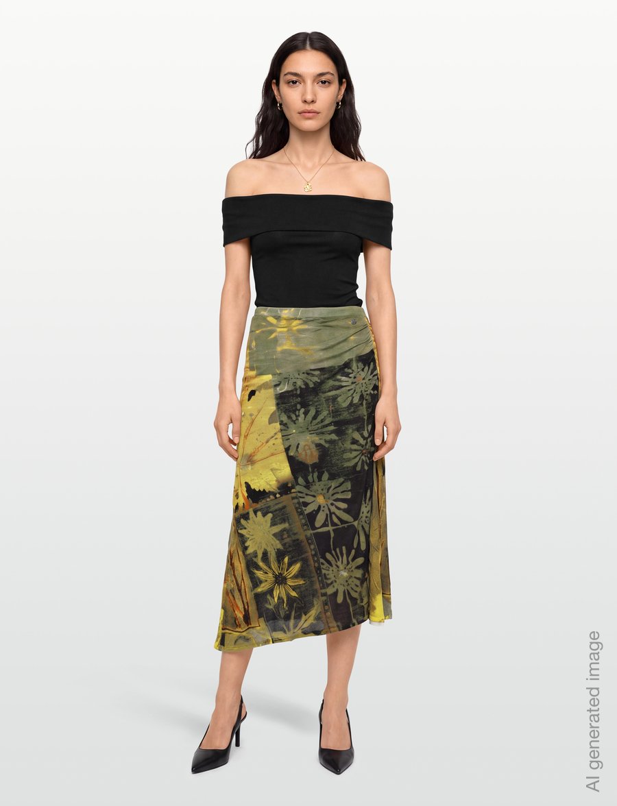 Desigual - FAL_JULIETA - stickade kjolar - green - 0