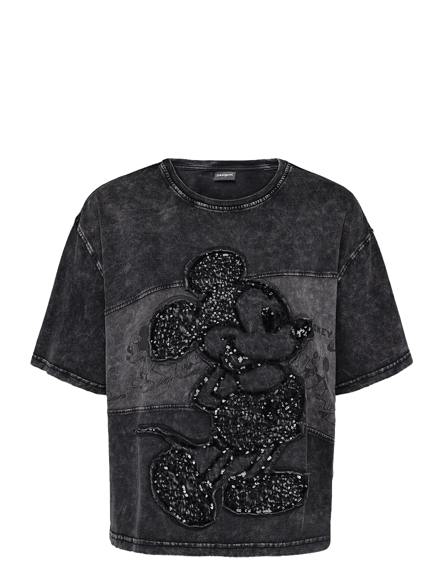 Desigual - TS_MICKEY SEQUIN - t-shirts - black - 0