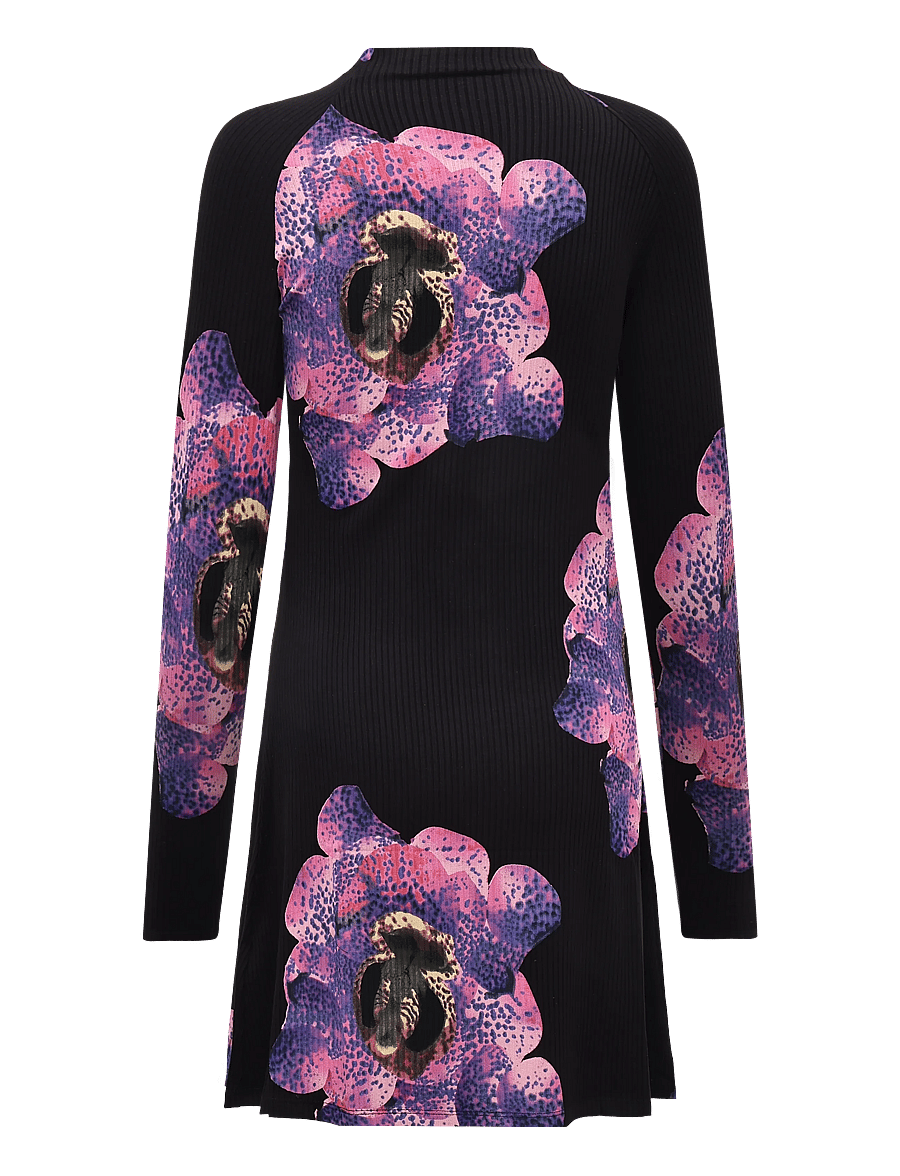 Desigual - VEST_ORCHIDPURPLE_LACROIX - stickade klänningar - black - 2
