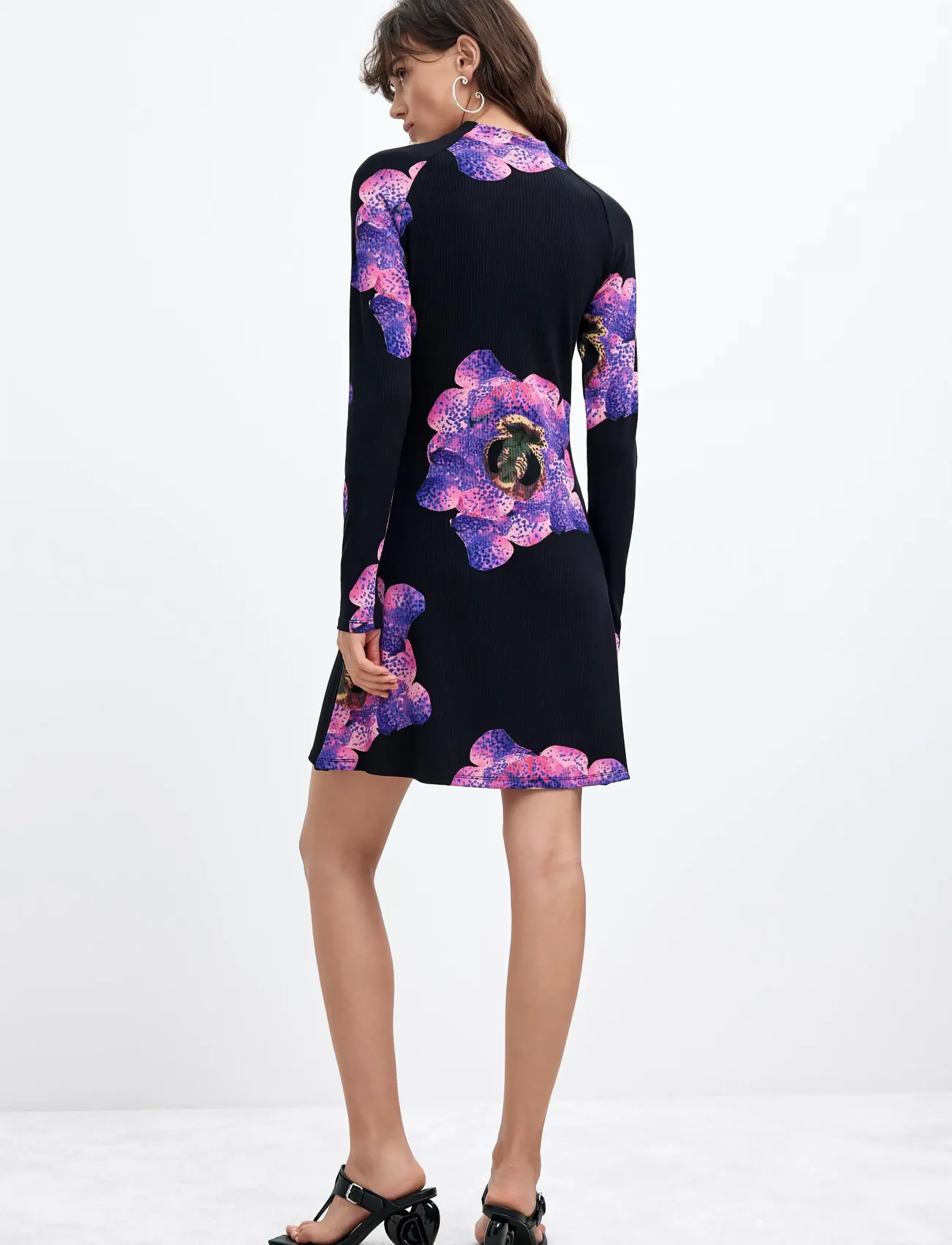 Desigual - VEST_ORCHIDPURPLE_LACROIX - stickade klänningar - black - 3