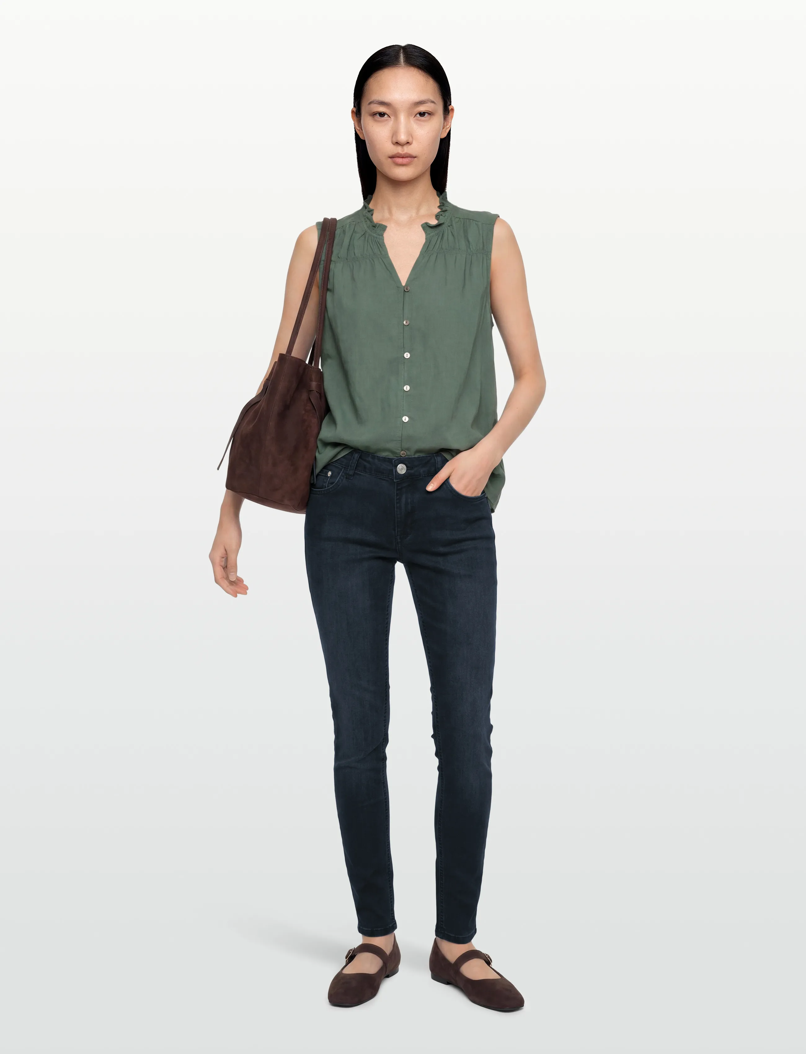 DESIRES - Lola Low Power Jeans - skinny jeans - dark used - 0