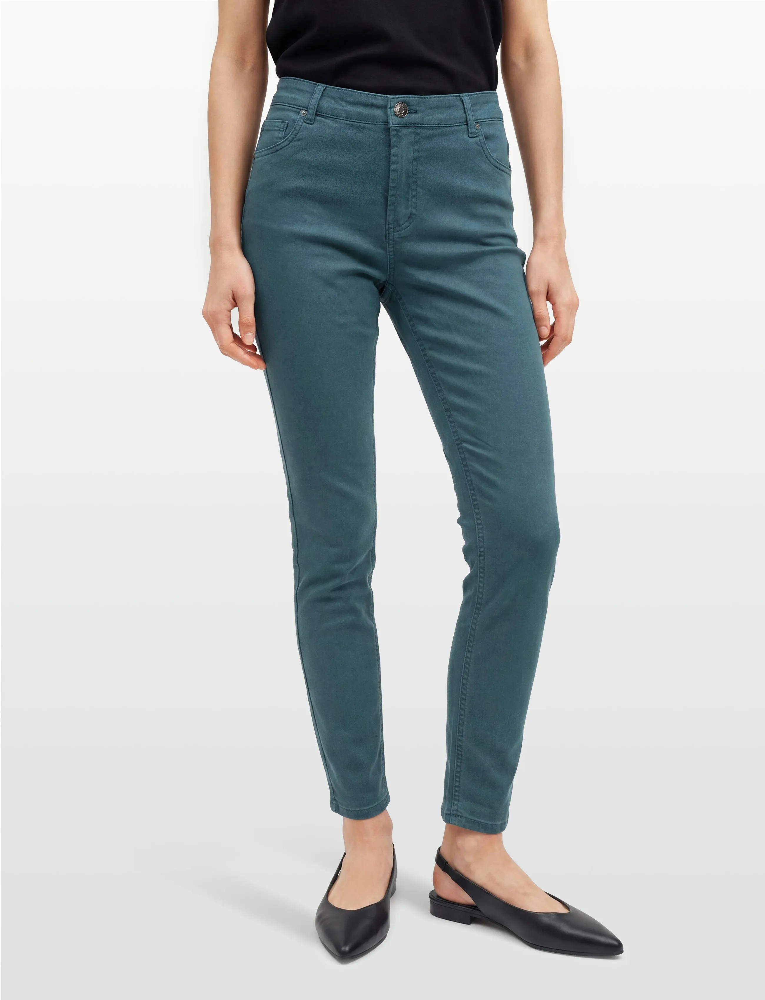 DESIRES - Lola Garment Dye Midwaist - slim fit bukser - atlantic deep - 5