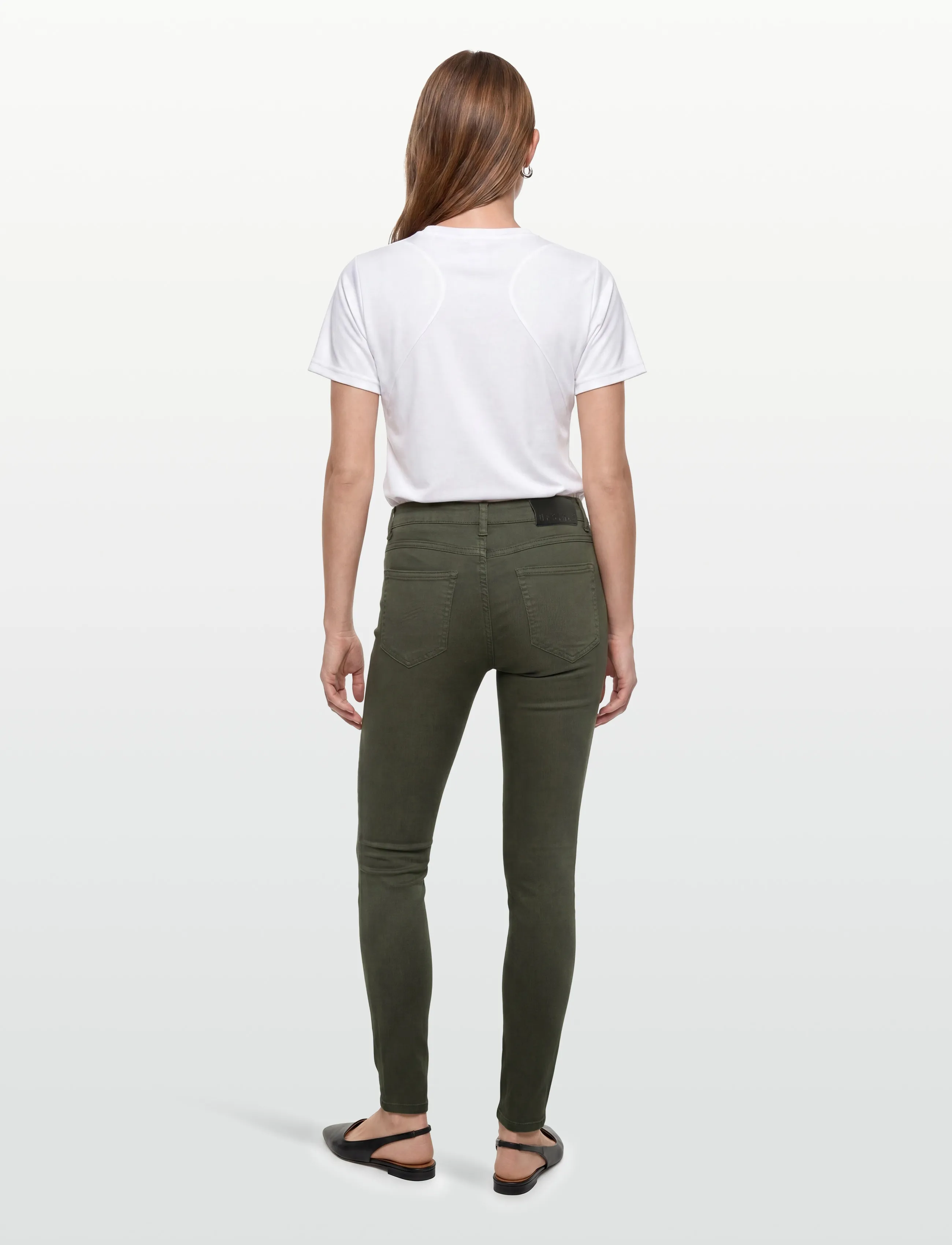 DESIRES - Lola Garment Dye Midwaist - slim fit bukser - beluga green - 4