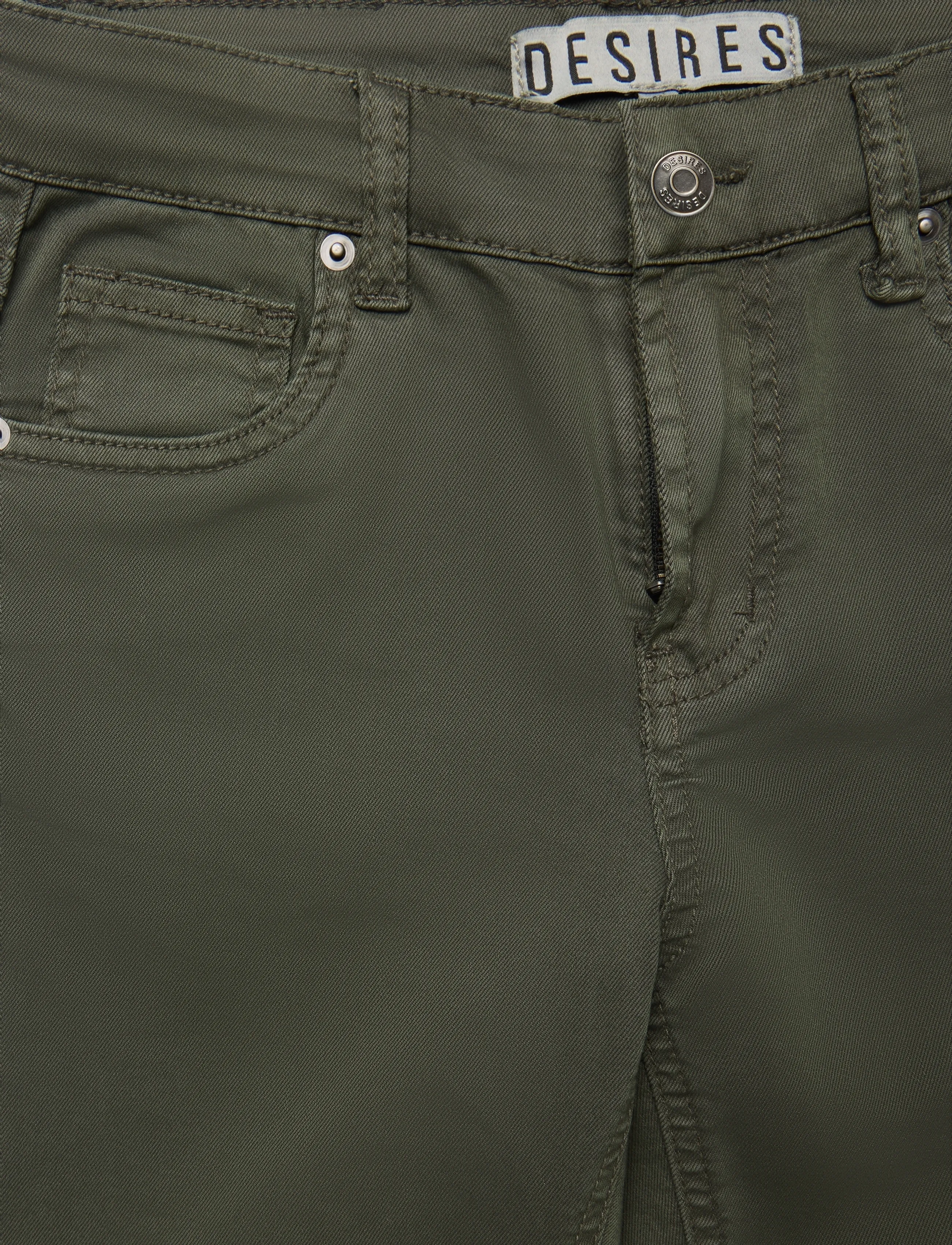 DESIRES - Lola Garment Dye Midwaist - slim fit bukser - beluga green - 5