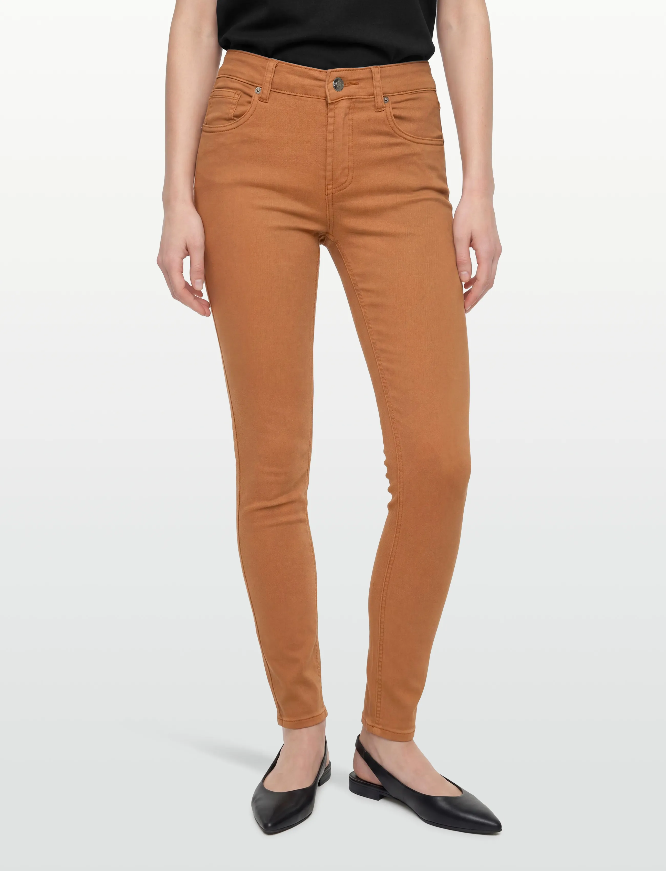 DESIRES - Lola Garment Dye Midwaist - slim fit bukser - sierra brown - 3