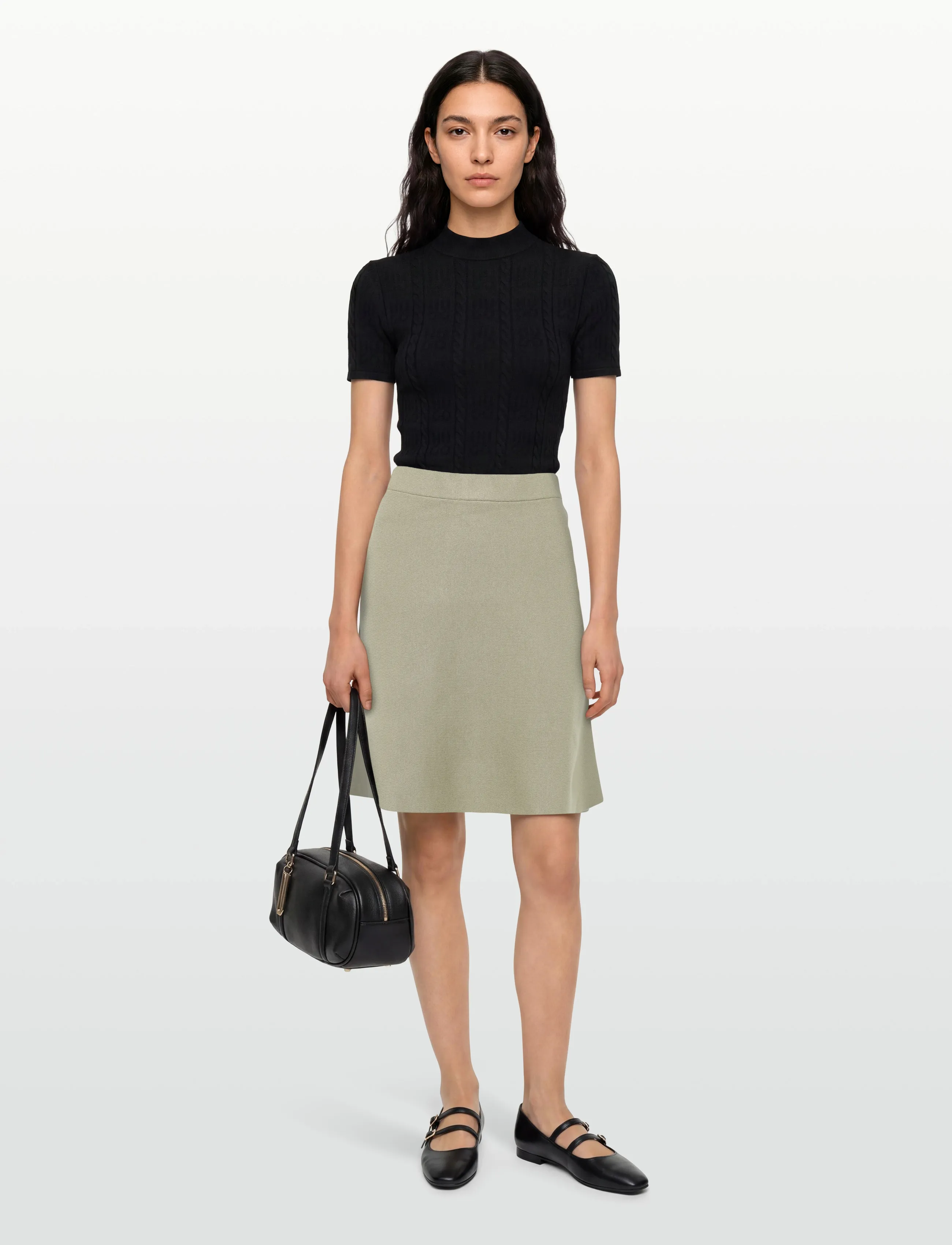 DESIRES - Rosalinda t-shirt - strikkede nederdele - winter twig sand - 0