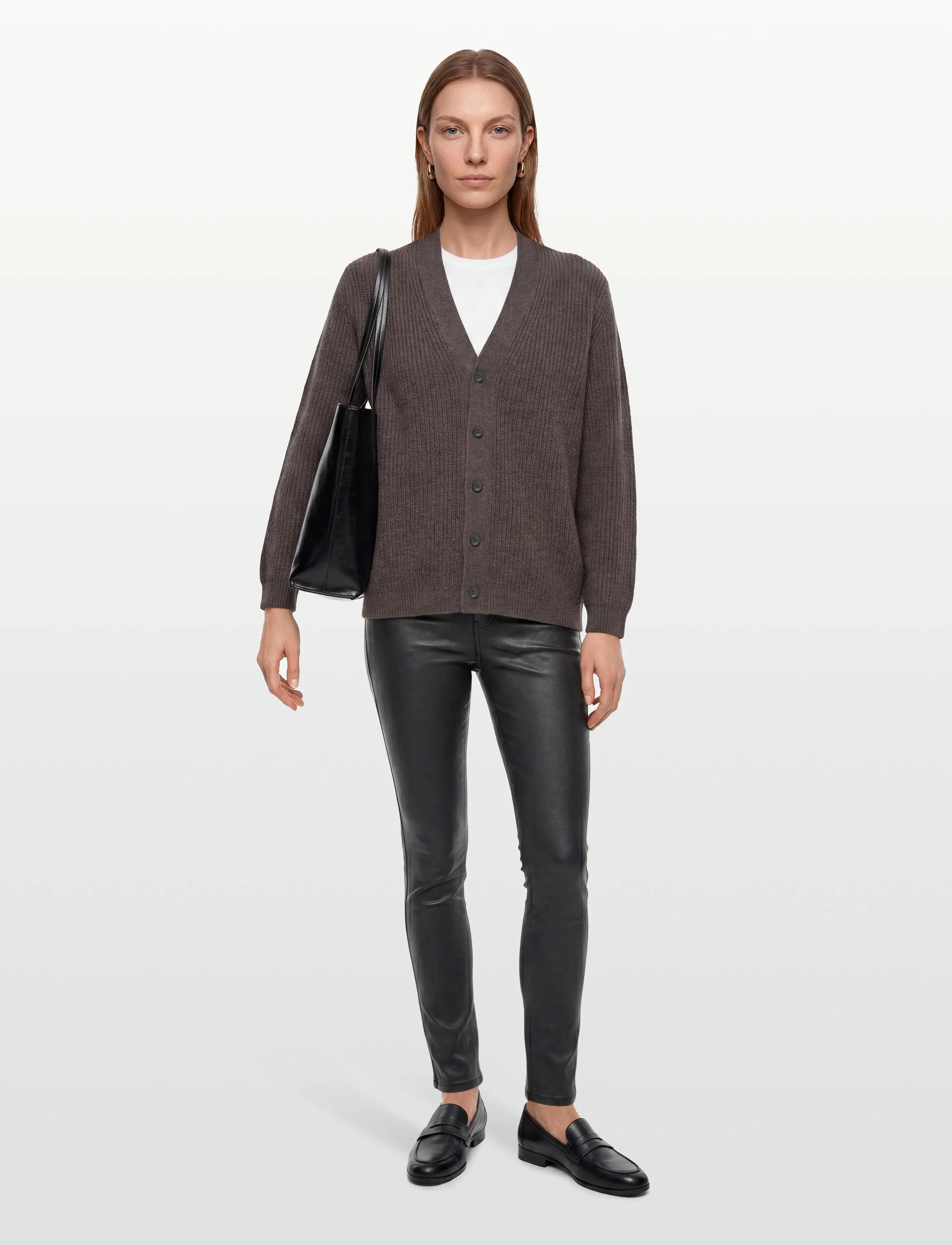 DESIRES - Lola Midwaist Coated Pants - skinny jeans - sort - 0