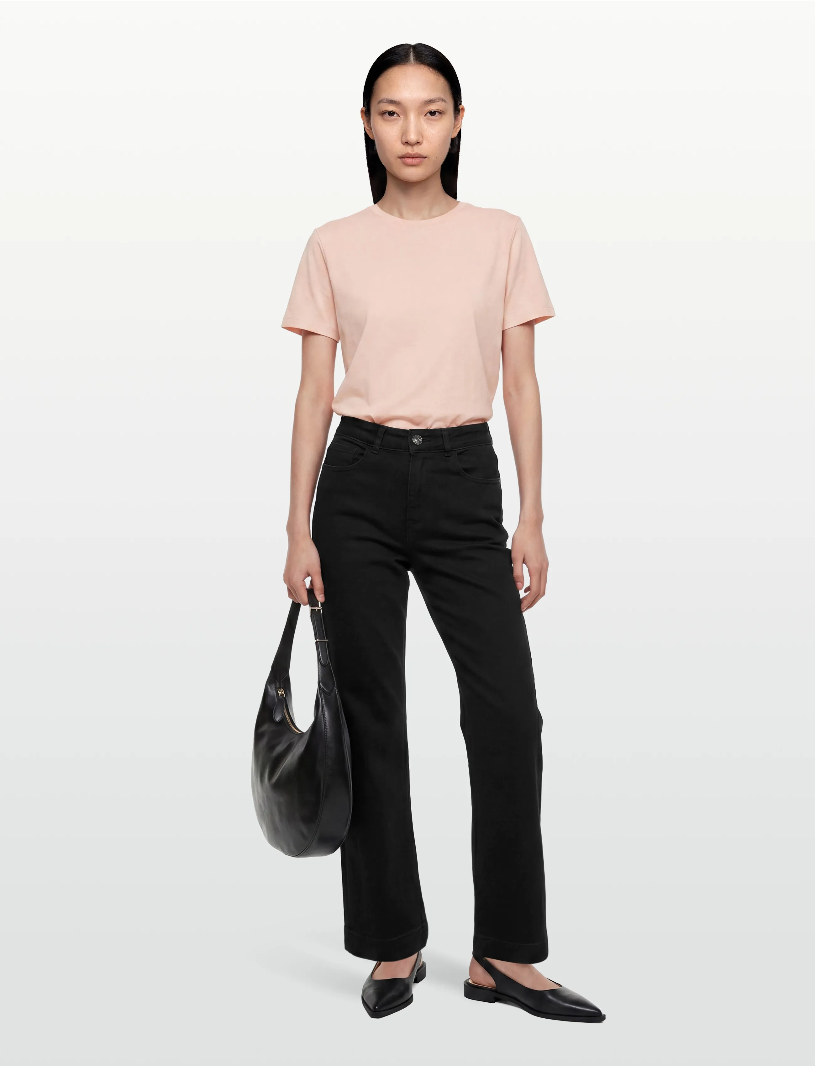 DESIRES - Florence Højtaljet Jeans - brede jeans - black washed - 0