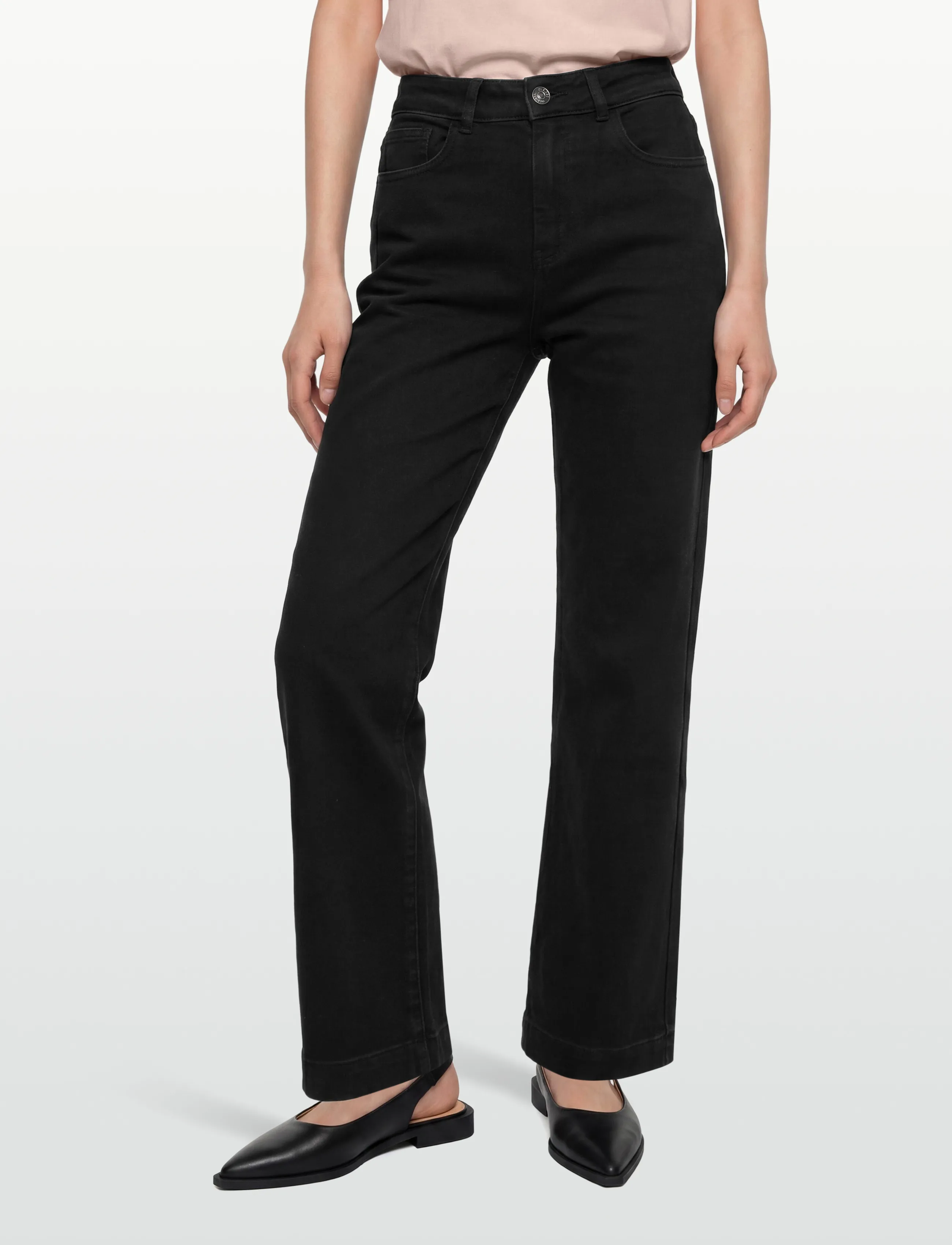 DESIRES - Florence Højtaljet Jeans - brede jeans - black washed - 5