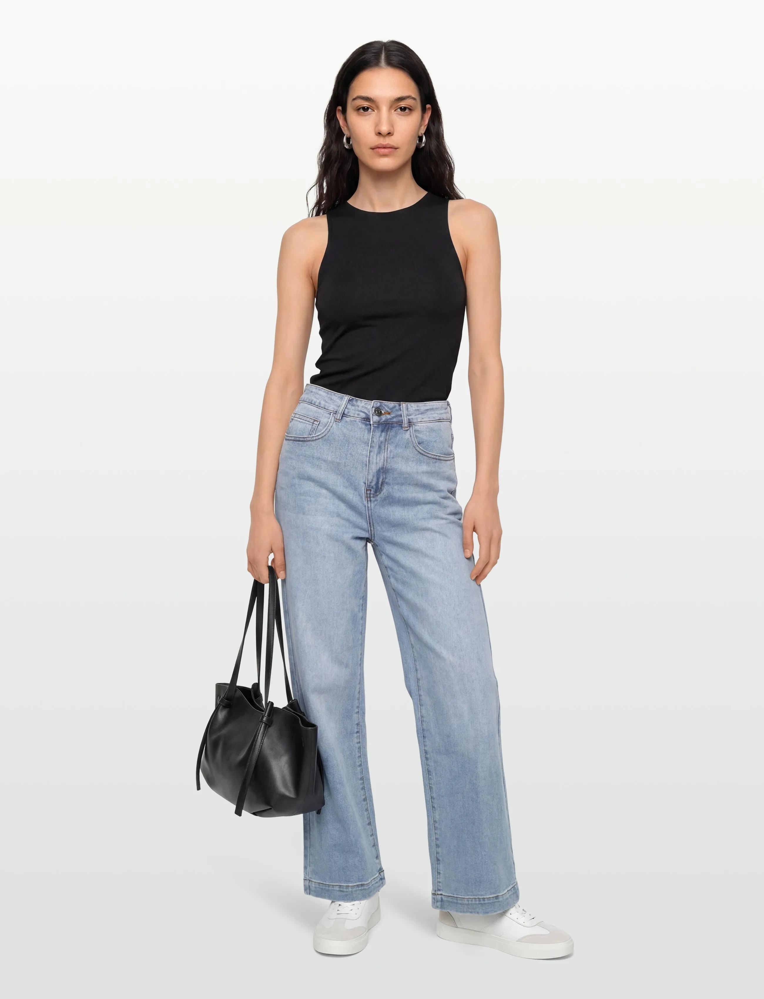 DESIRES - Florence Højtaljet Jeans - brede jeans - light blue wash - 0