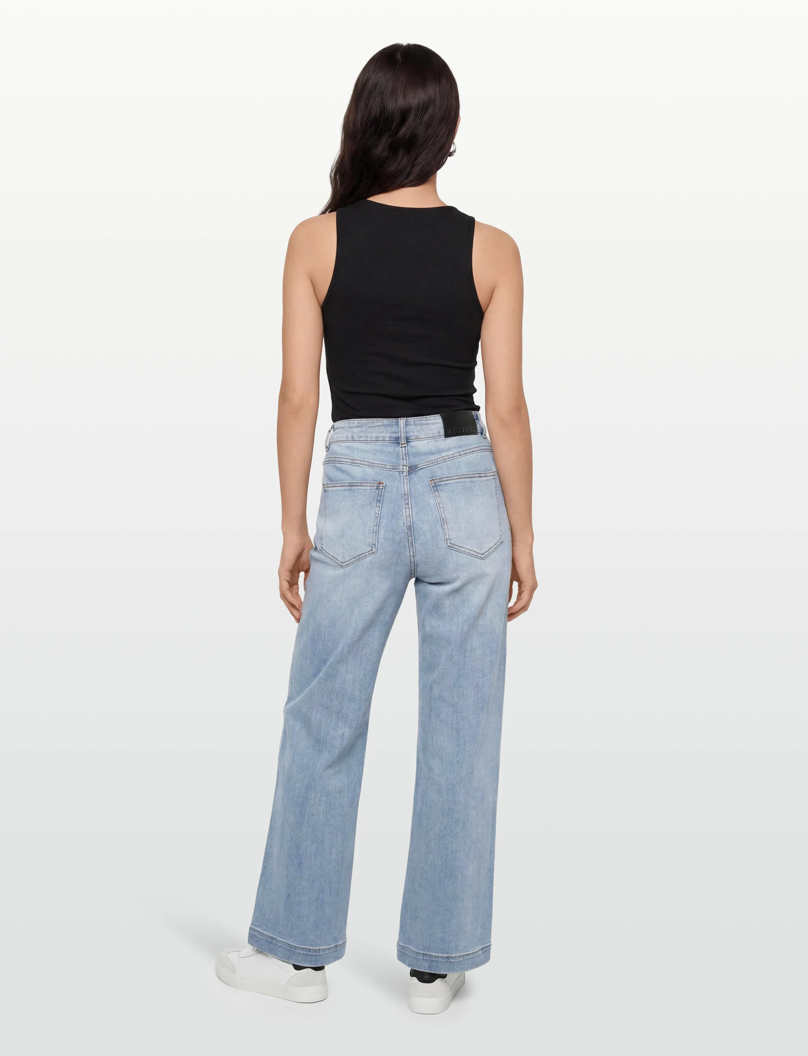 DESIRES - Florence Højtaljet Jeans - brede jeans - light blue wash - 4