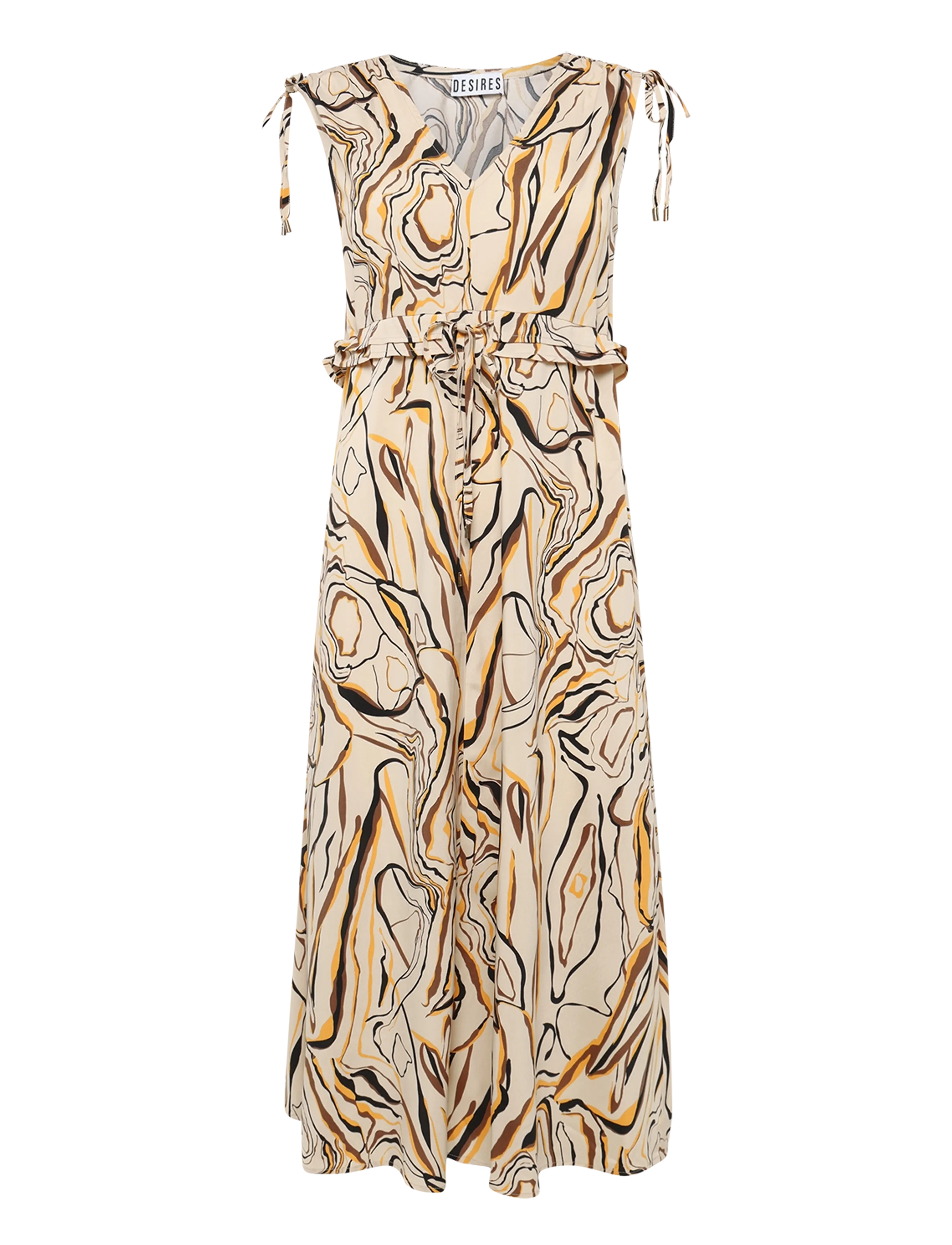 DESIRES Carla Sleeveless Midcalf Dress - Sommarklänningar - GARDENIA / yellow