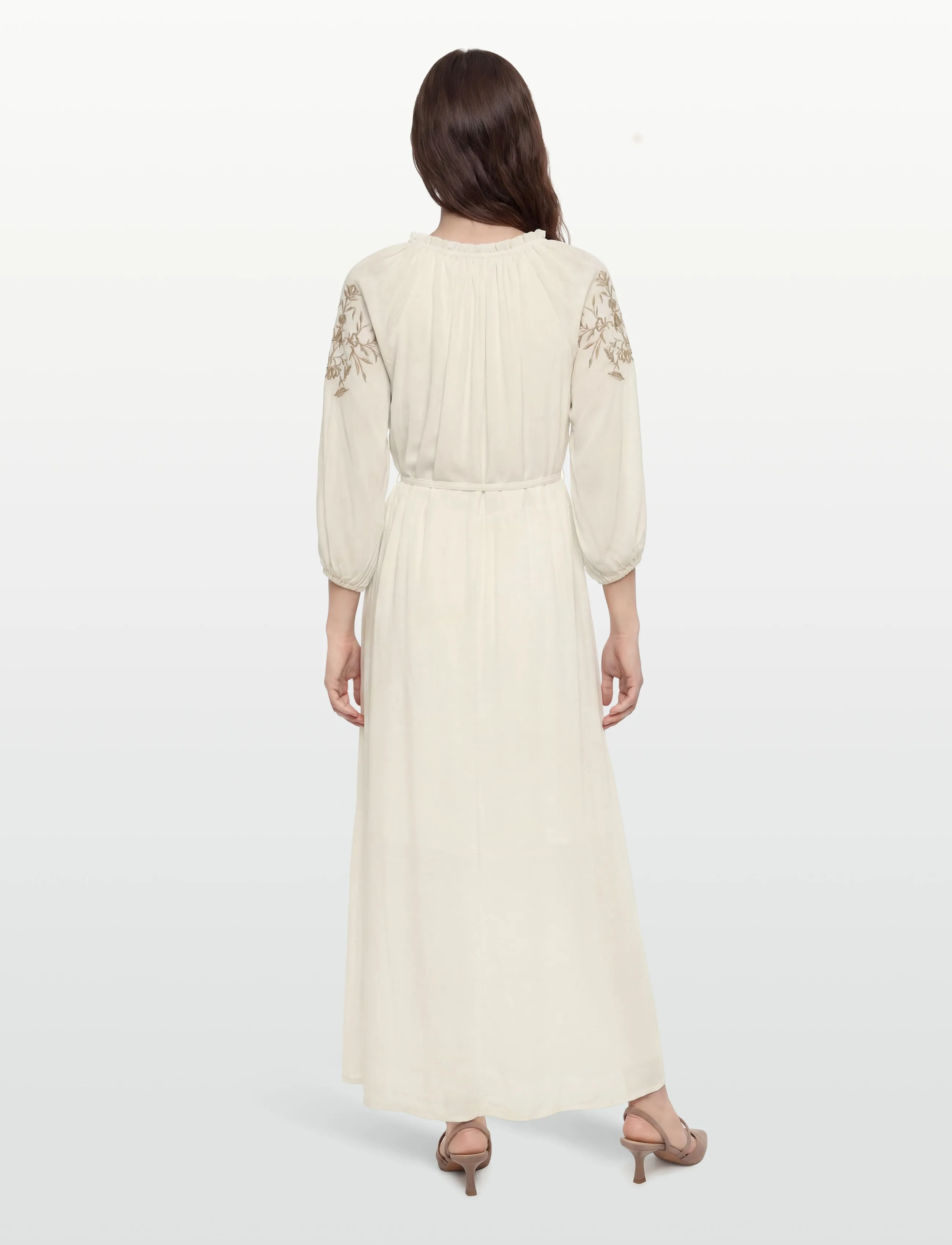 DESIRES - Christa 3/4 Sleeve Ankle Length Emb - sommerkjoler - white peony - 4