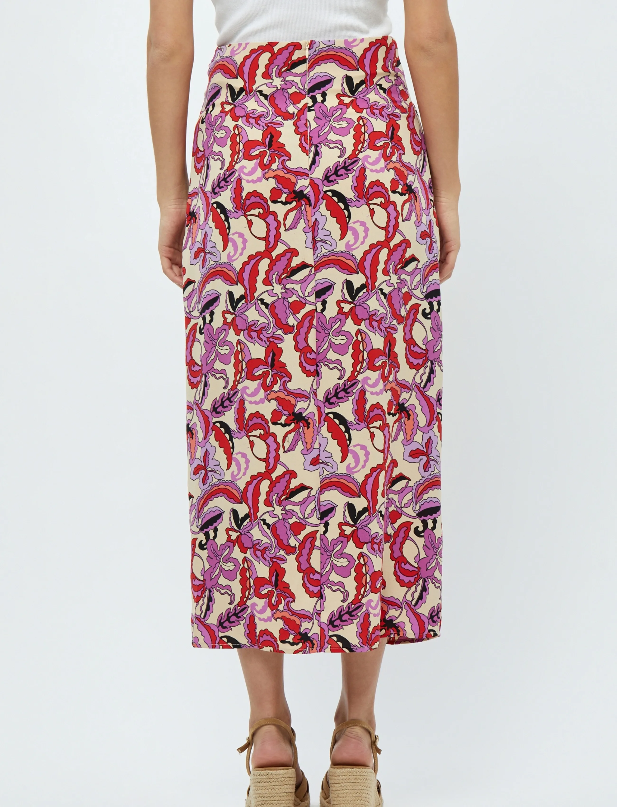 DESIRES - Delilah Midwaist Midcalf Knot Skirt - midi nederdele - gardenia print - 3