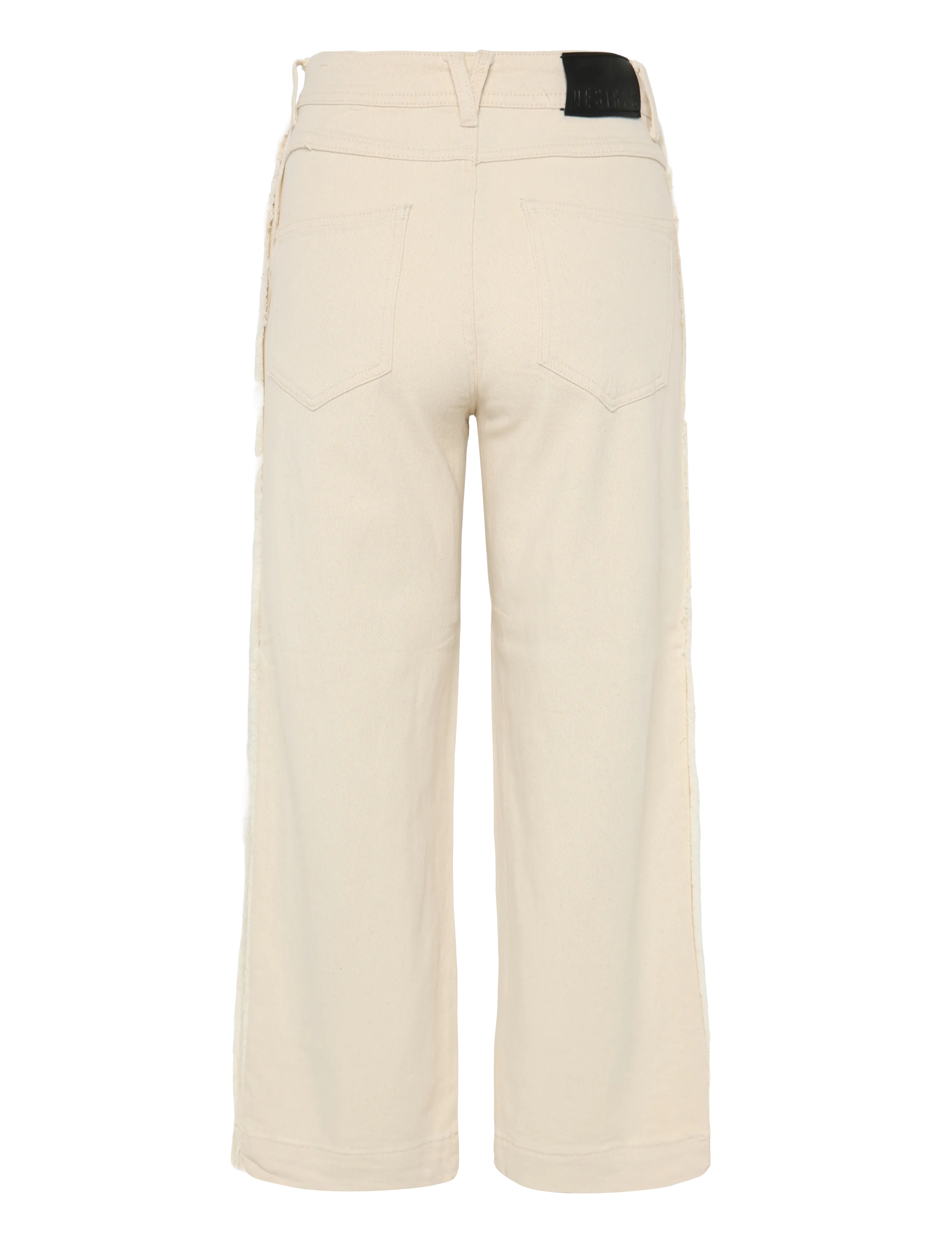 DESIRES - DSFlorence Mid Waisted Frill Detail - brede jeans - almond milk - 1