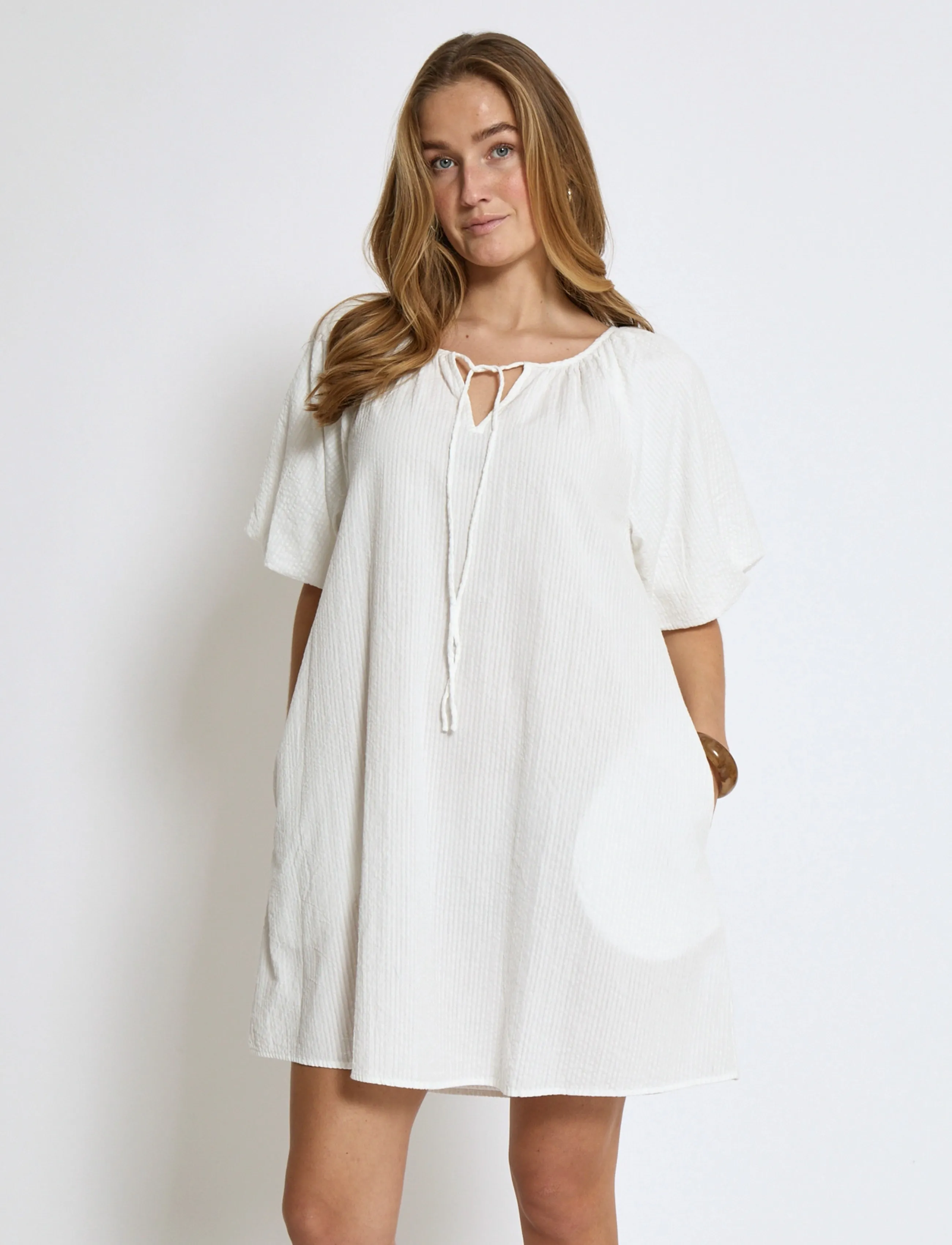 DESIRES DSGeorgia Short Dress - Kurze Kleider - CLOUD DANCER / white