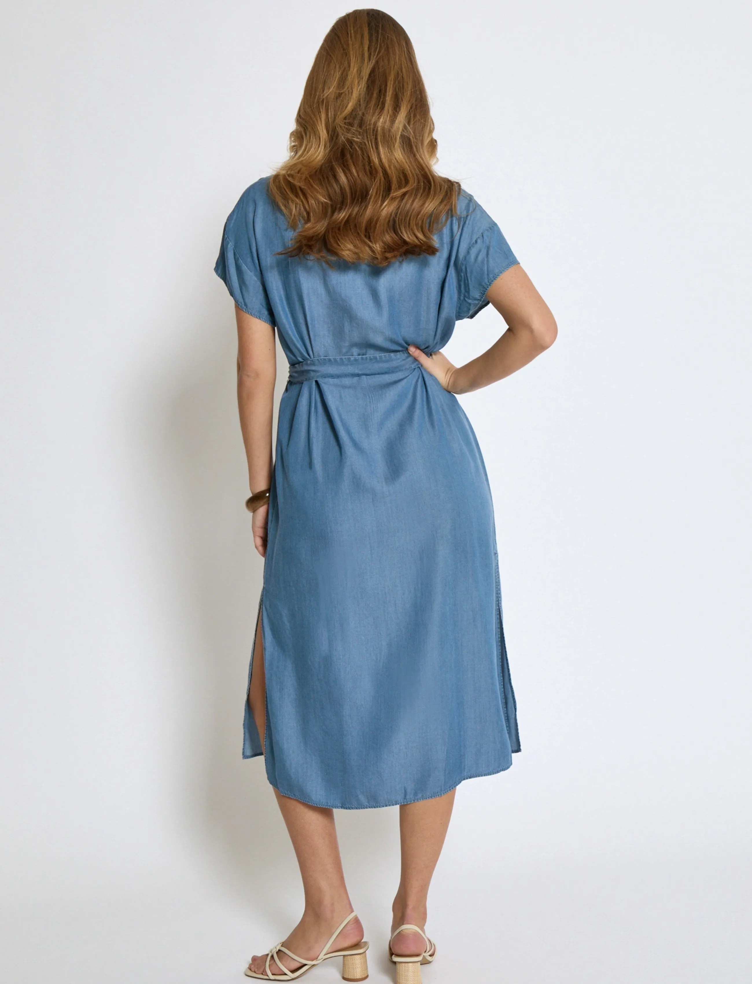 DESIRES - DSElaina Lyocell Shirt Dress - mid-blue denim - 2