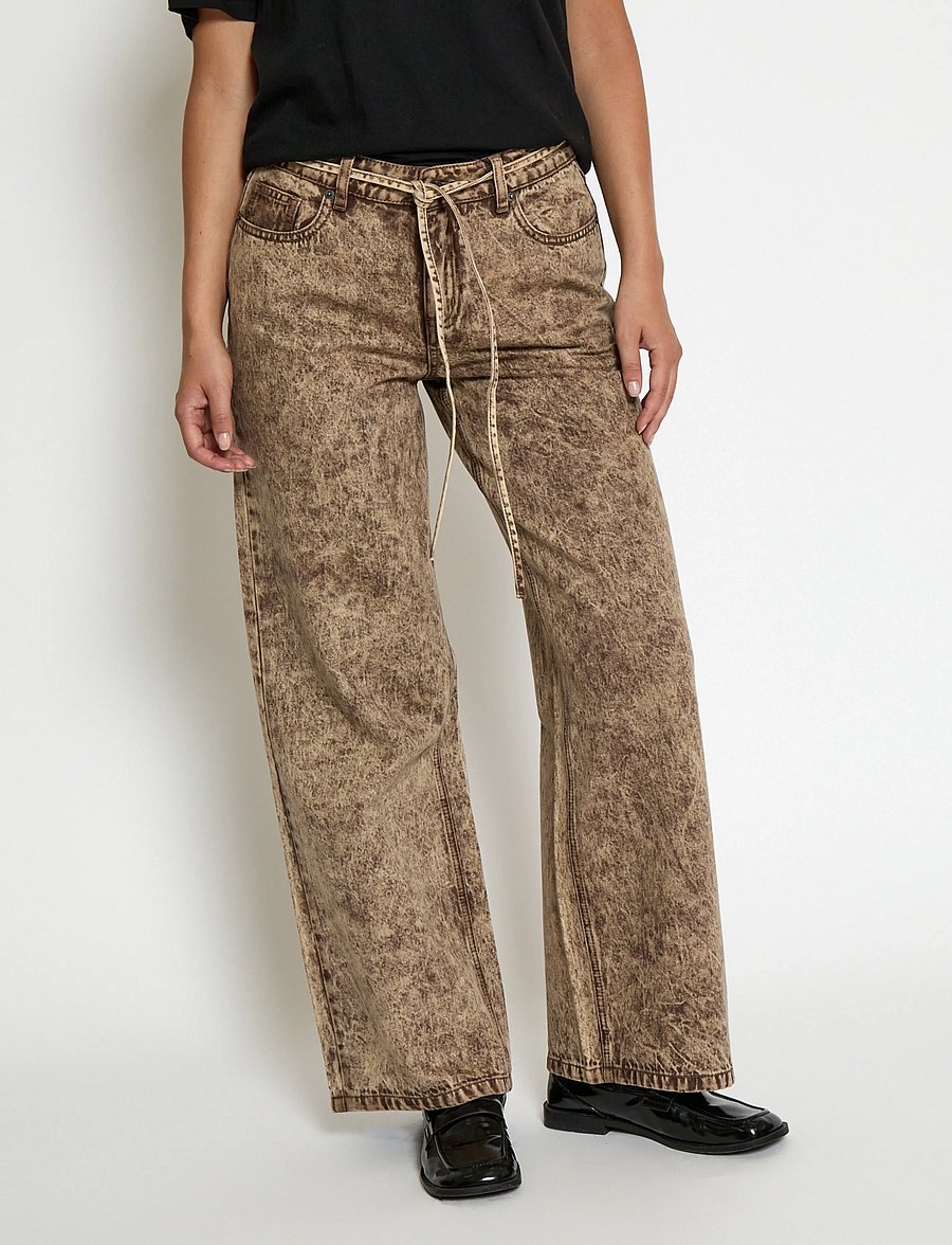DESIRES - DSJess Low Waisted Jeans - hosen mit weitem bein - walnut melange - 0