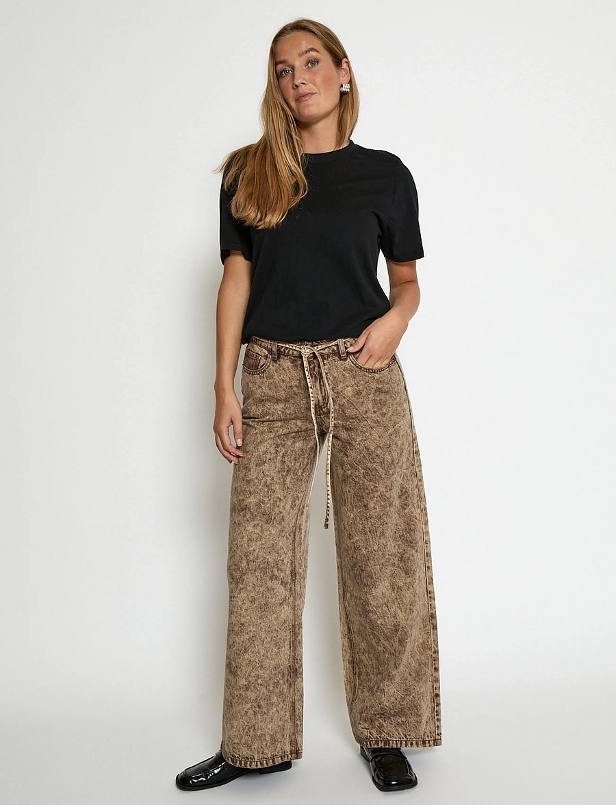 DESIRES - DSJess Low Waisted Jeans - hosen mit weitem bein - walnut melange - 3