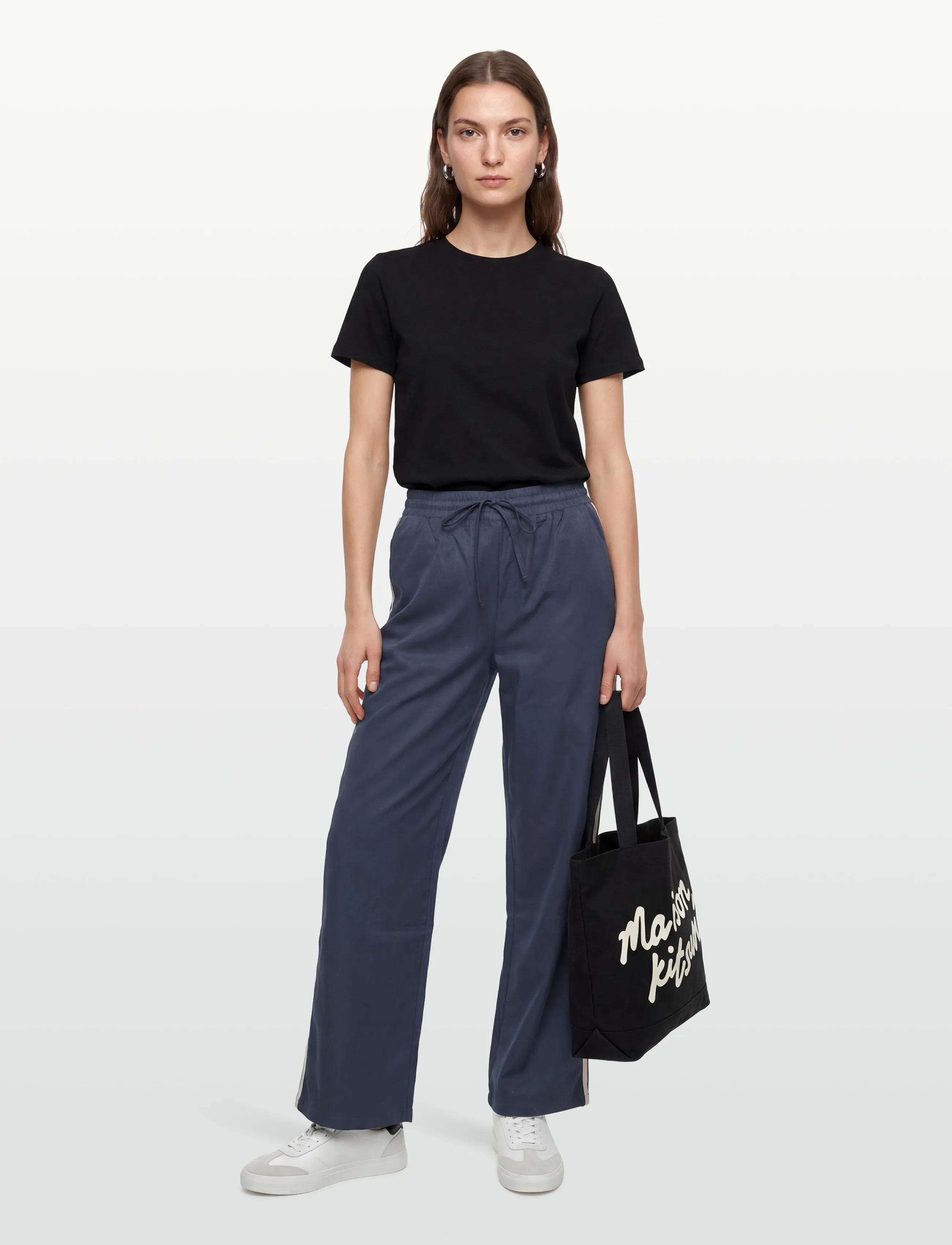 DESIRES DSKaren Mid Waisted Pant - Suorat housut - TOTAL ECLIPSE BLUE / navy