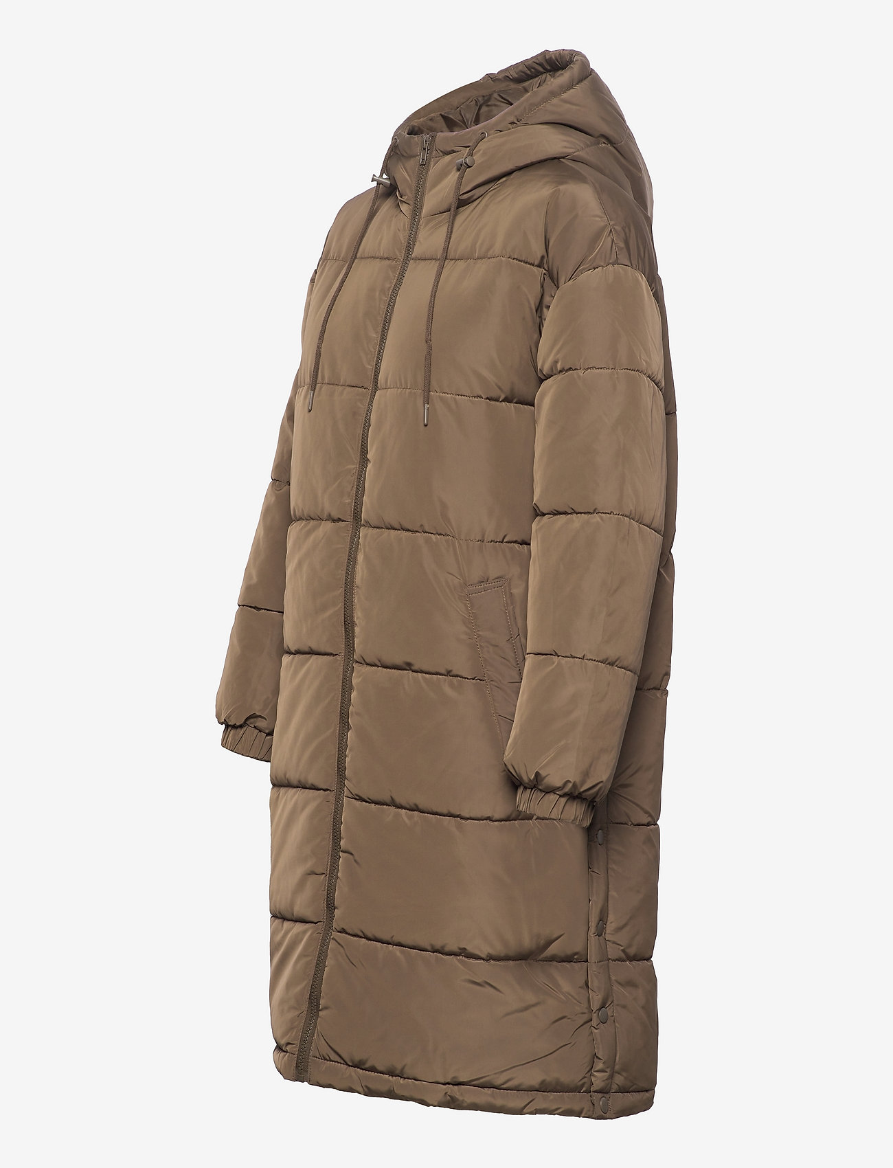 DESIRES - Edith Long Jacket - dun- & vadderade jackor - crocodile green - 2