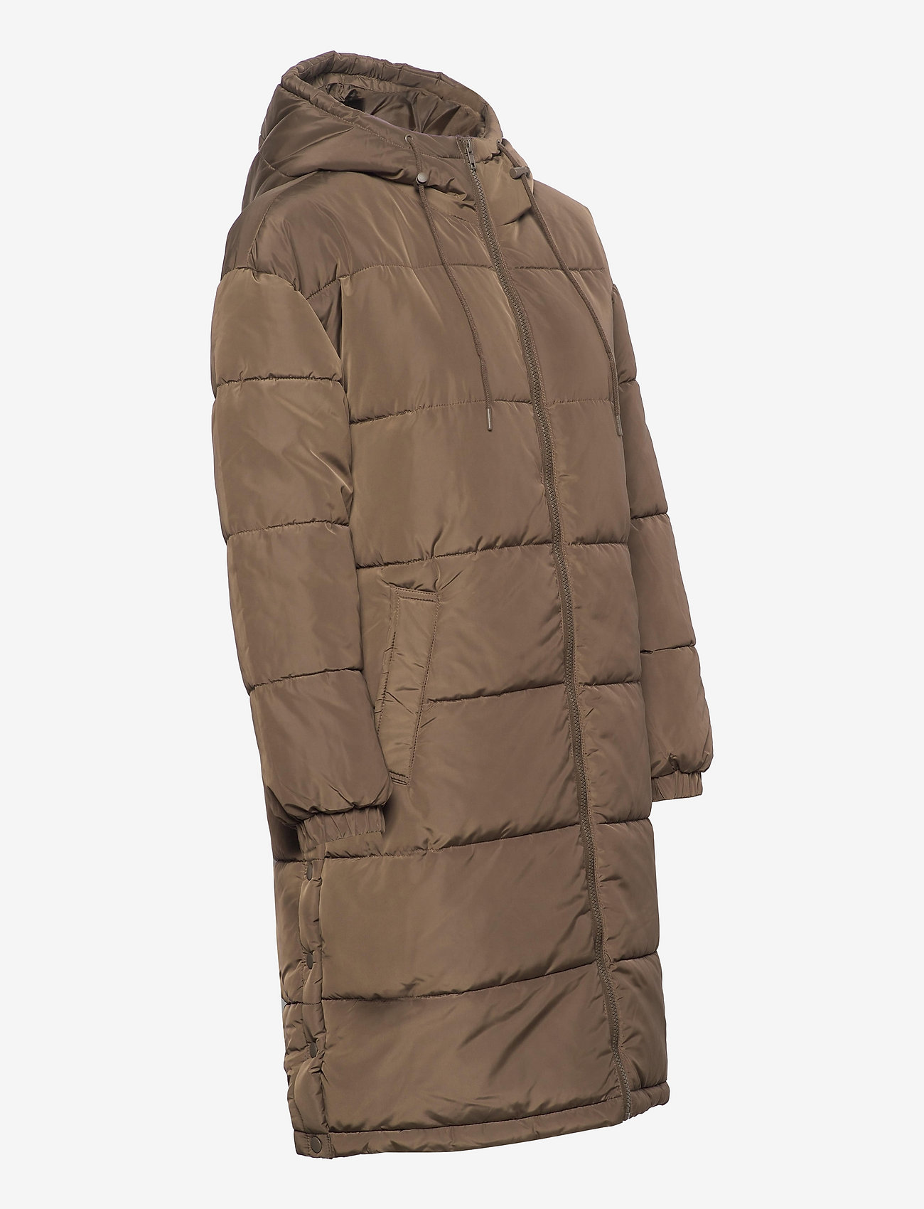 DESIRES - Edith Long Jacket - dun- & vadderade jackor - crocodile green - 3