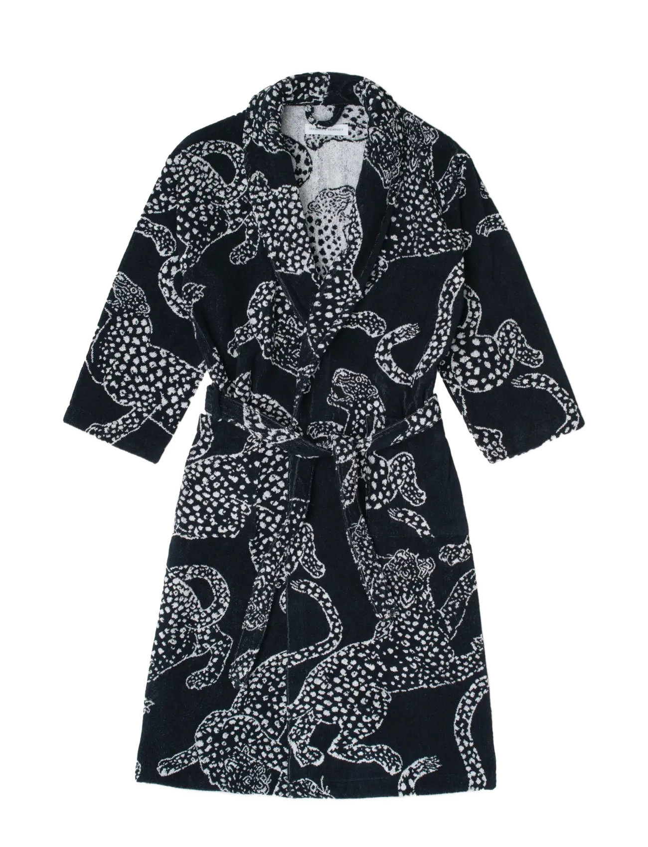 Desmond and Dempsey Jag Cotton Towel Robe - Desmond and Dempsey - BLACK / black