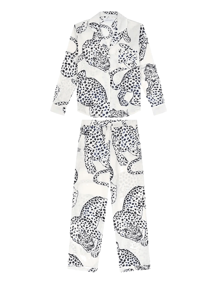Desmond and Dempsey - Jag Long Pyjama Set - pyjamas - cream - 1