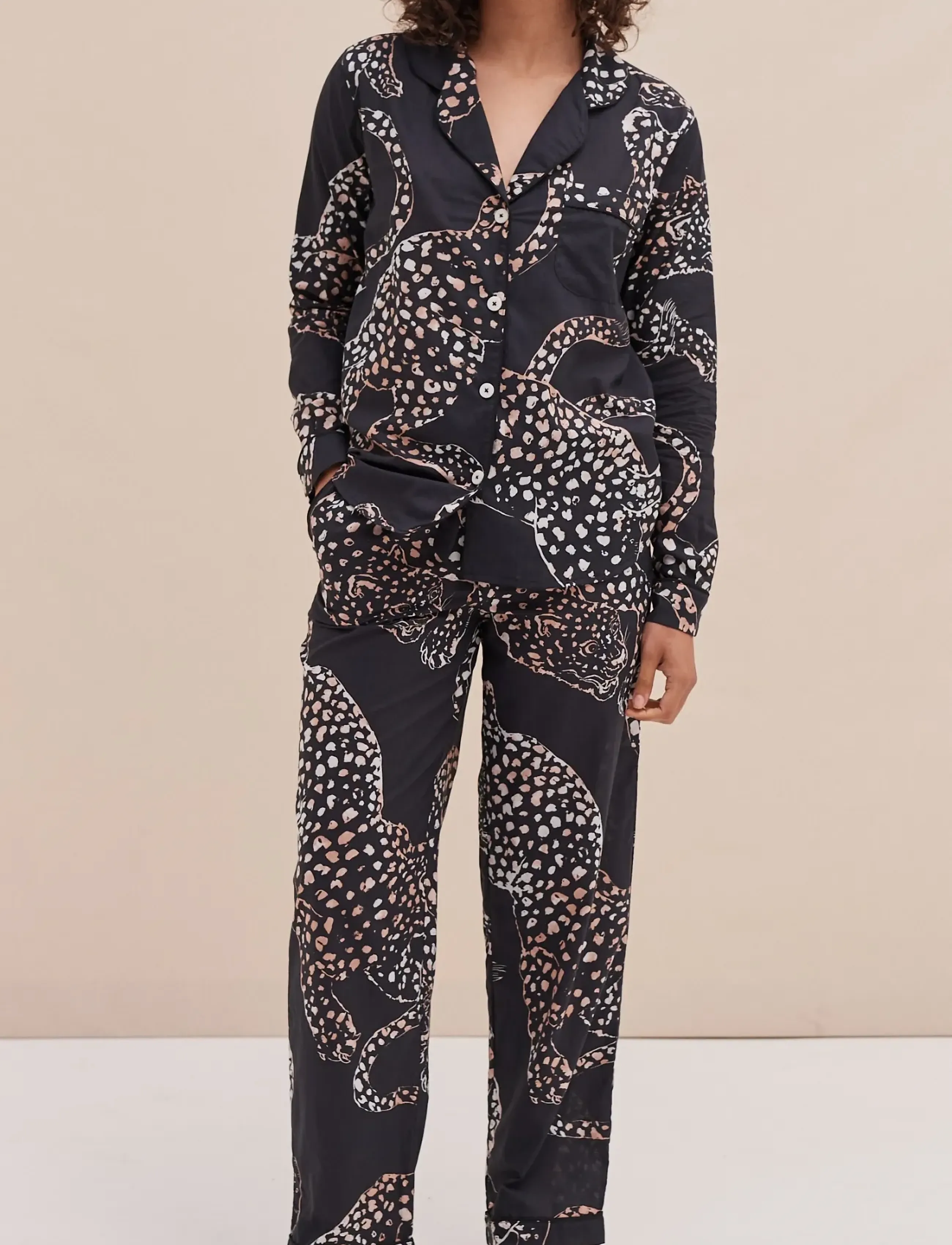 Desmond and Dempsey Jag Long Pyjama Set -  - NAVY / navy
