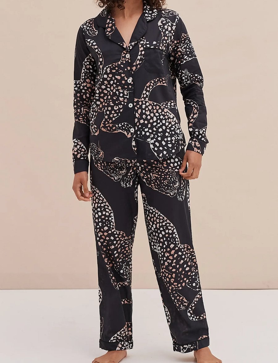 Desmond and Dempsey - Jag Long Pyjama Set - pyjamas - navy - 2