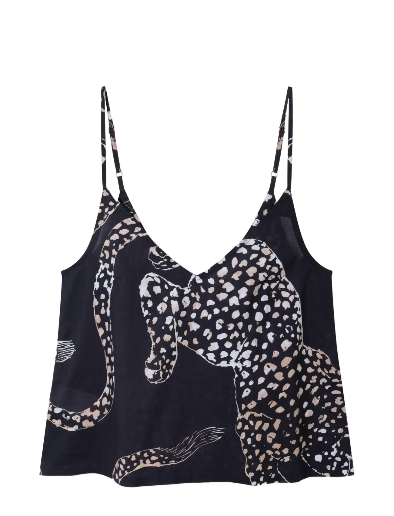 Desmond and Dempsey Jag Cami & Wide Leg Trouser Set - Apakšveļa - NAVY / black