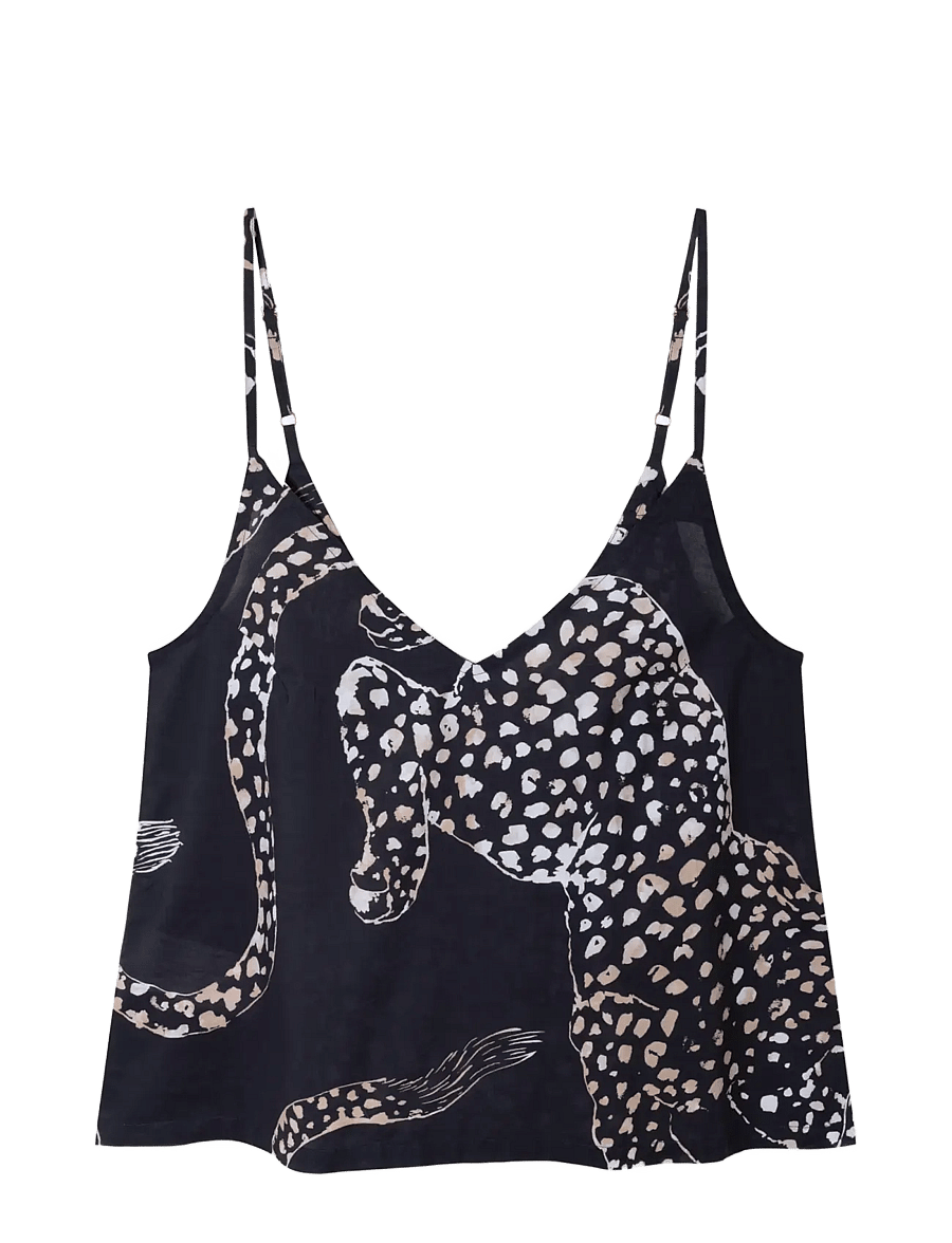 Desmond and Dempsey - Jag Cami & Wide Leg Trouser Set - pyjamas - navy - 1