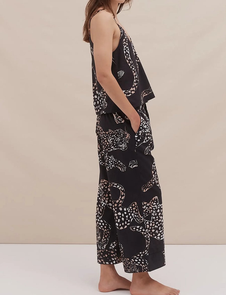 Desmond and Dempsey - Jag Cami & Wide Leg Trouser Set - pyjamas - navy - 3