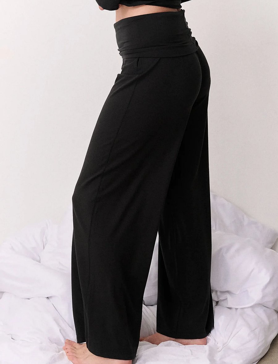 Desmond and Dempsey - Plain Jersey Twist Set - pyjamas - black - 4