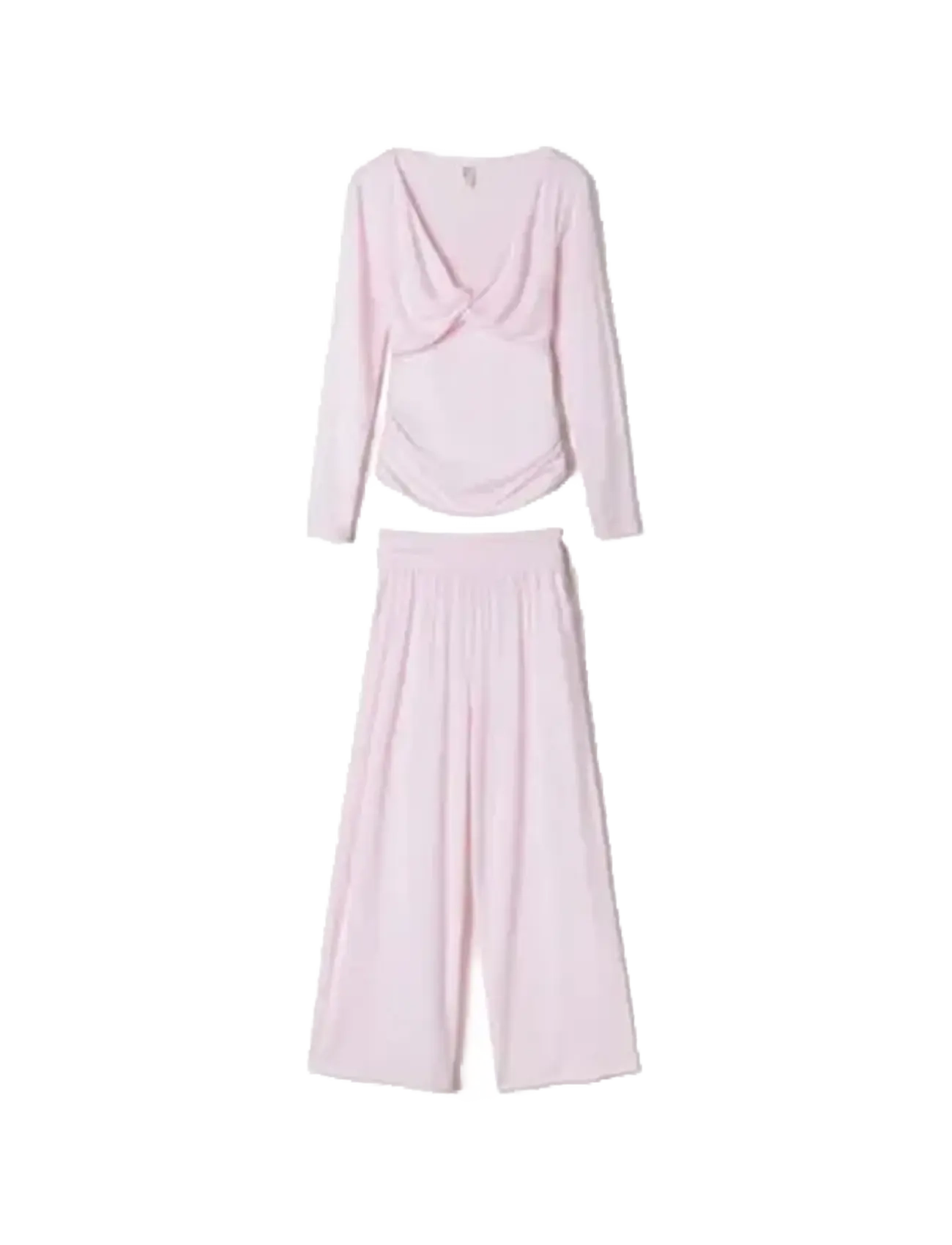 Desmond and Dempsey - Plain Jersey Twist Set - pyjamas - pink - 1