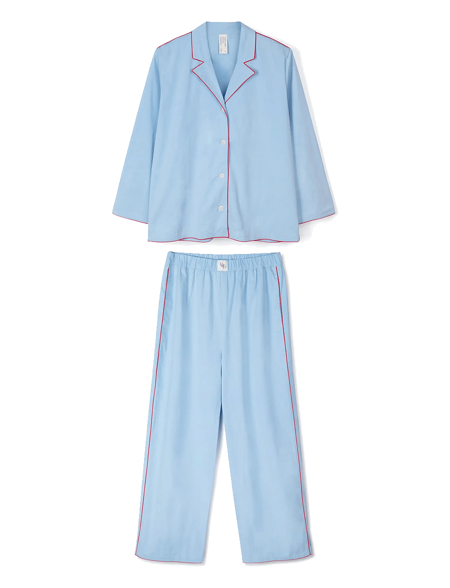 Desmond and Dempsey - 402 Long Pyjama Set - pyjamas - blue - 1