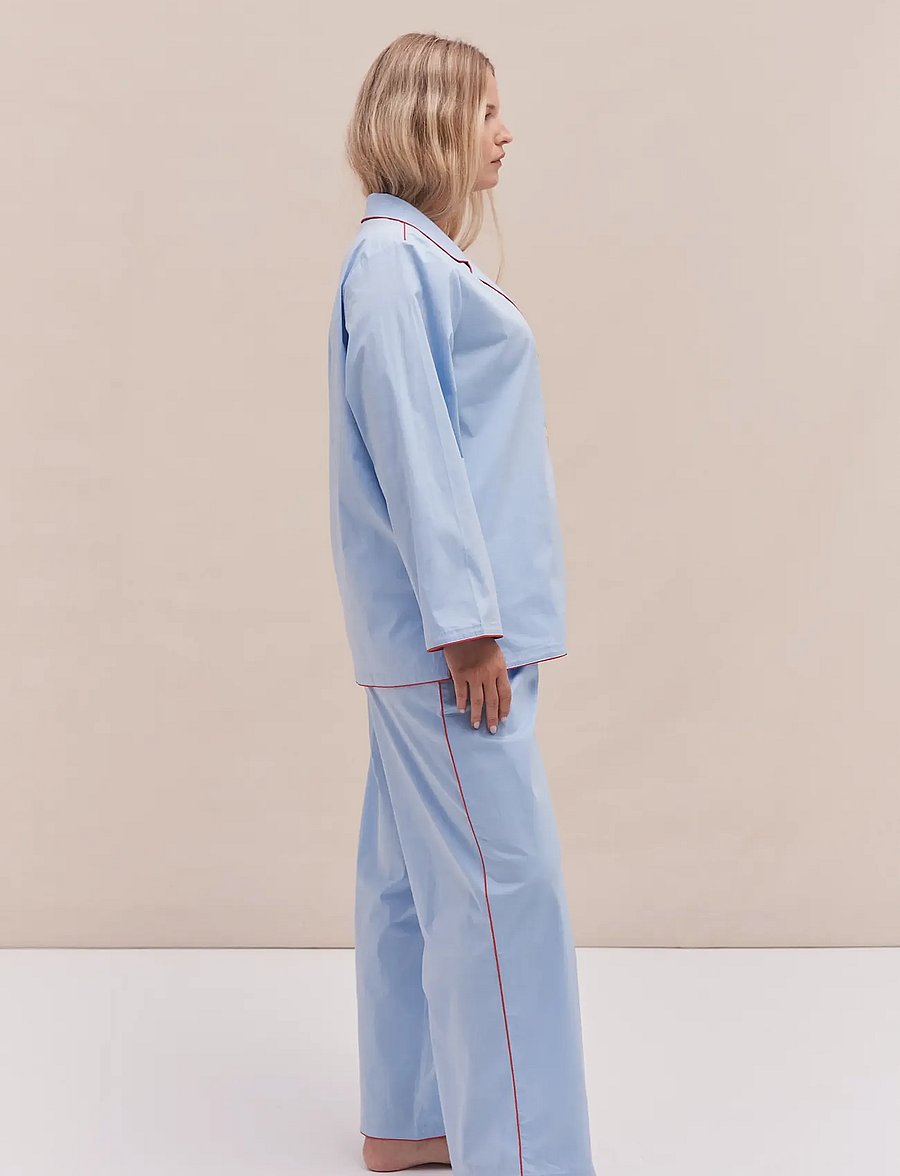 Desmond and Dempsey - 402 Long Pyjama Set - pyjamas - blue - 2