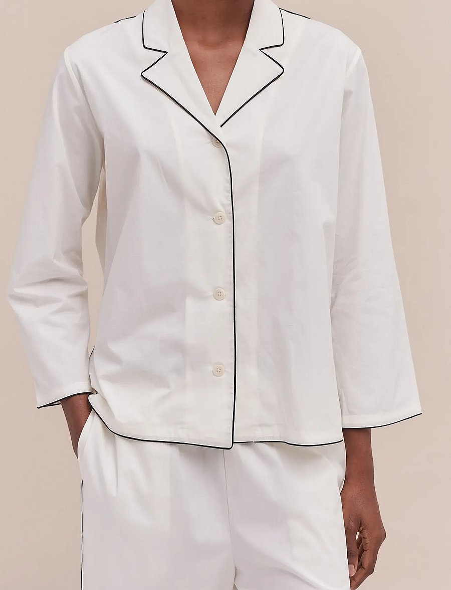 Desmond and Dempsey - 402 Long Pyjama Set - pyjamas - cream - 2
