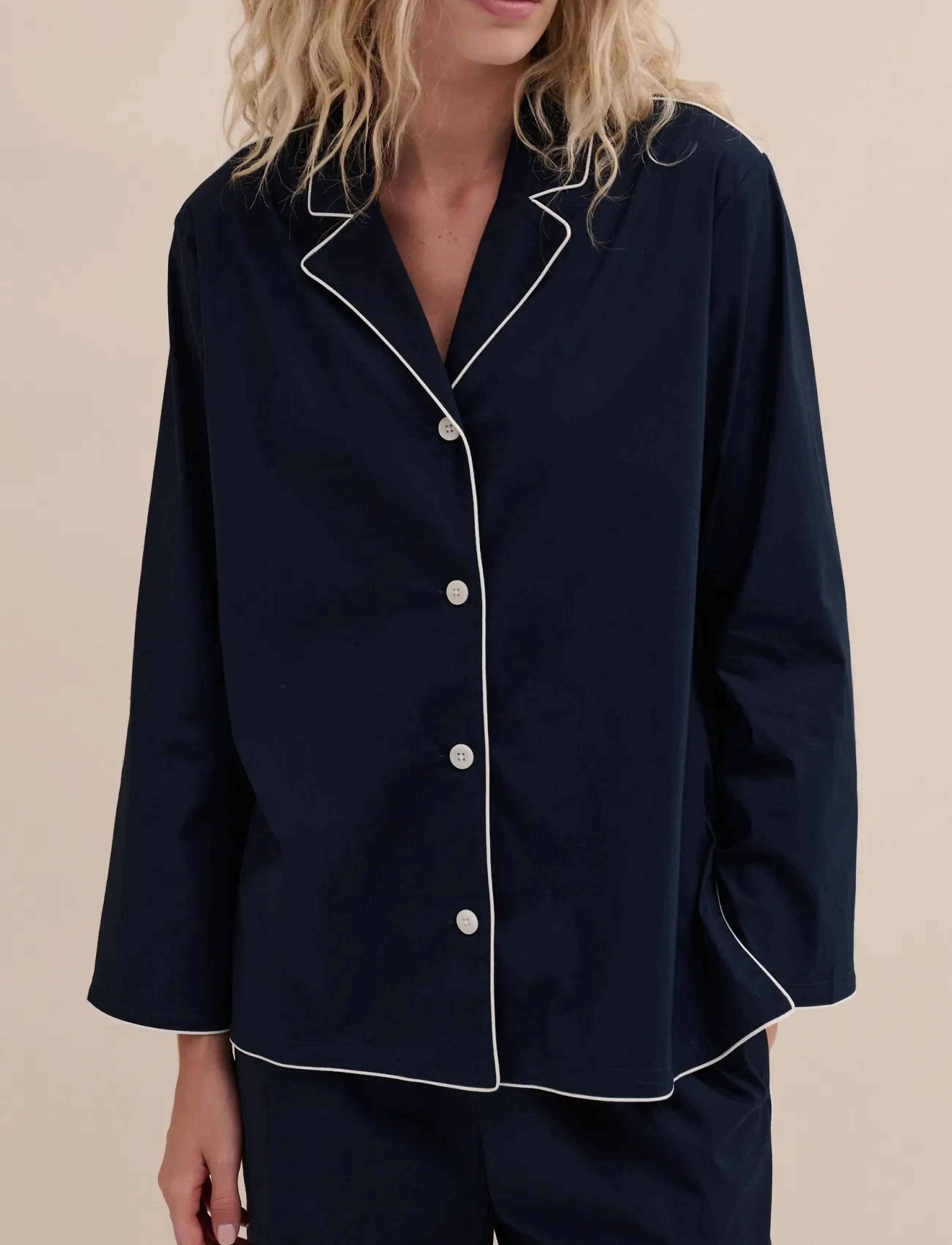 Desmond and Dempsey - 402 Long Pyjama Set - pyjamas - navy - 3