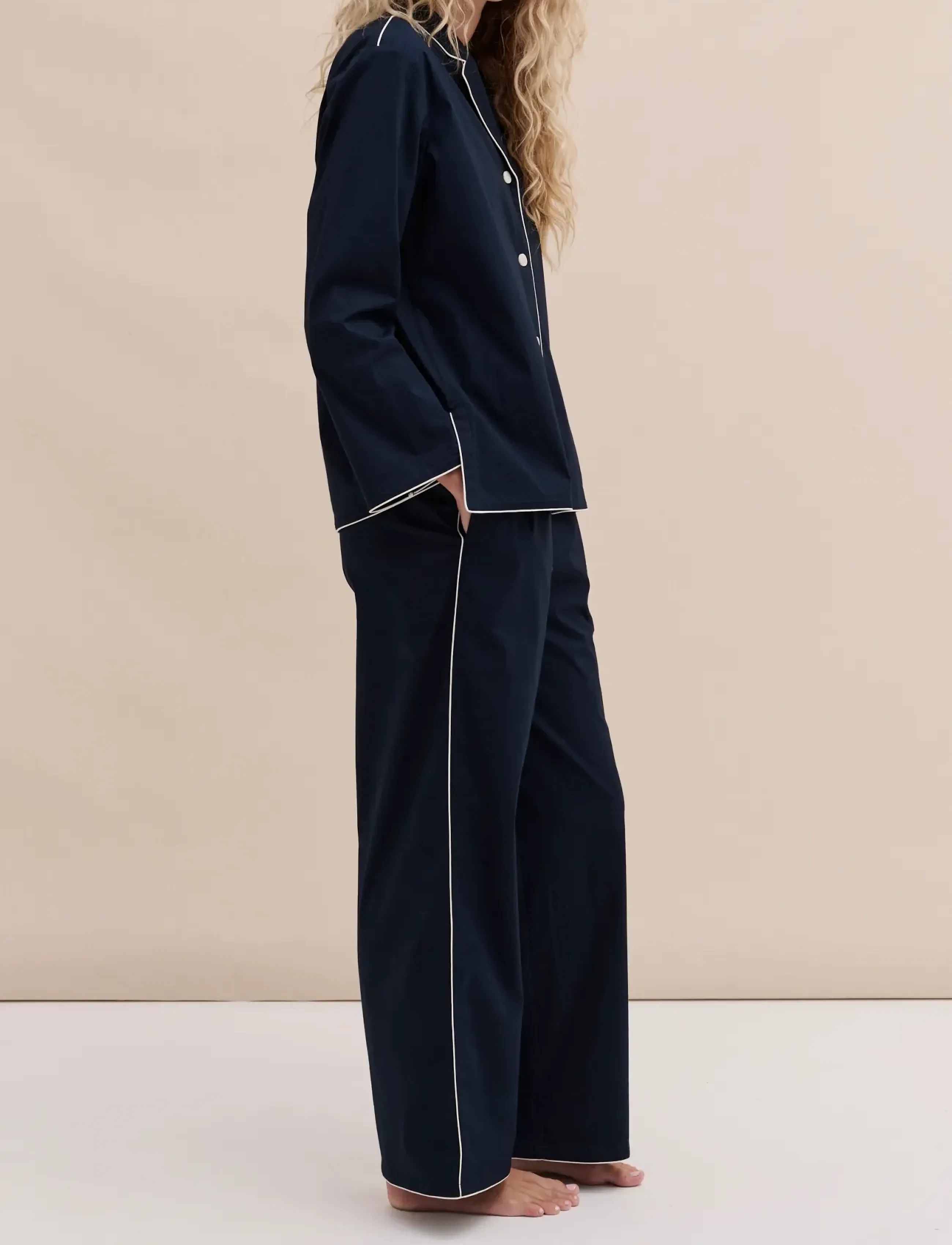 Desmond and Dempsey - 402 Long Pyjama Set - pyjamas - navy - 4