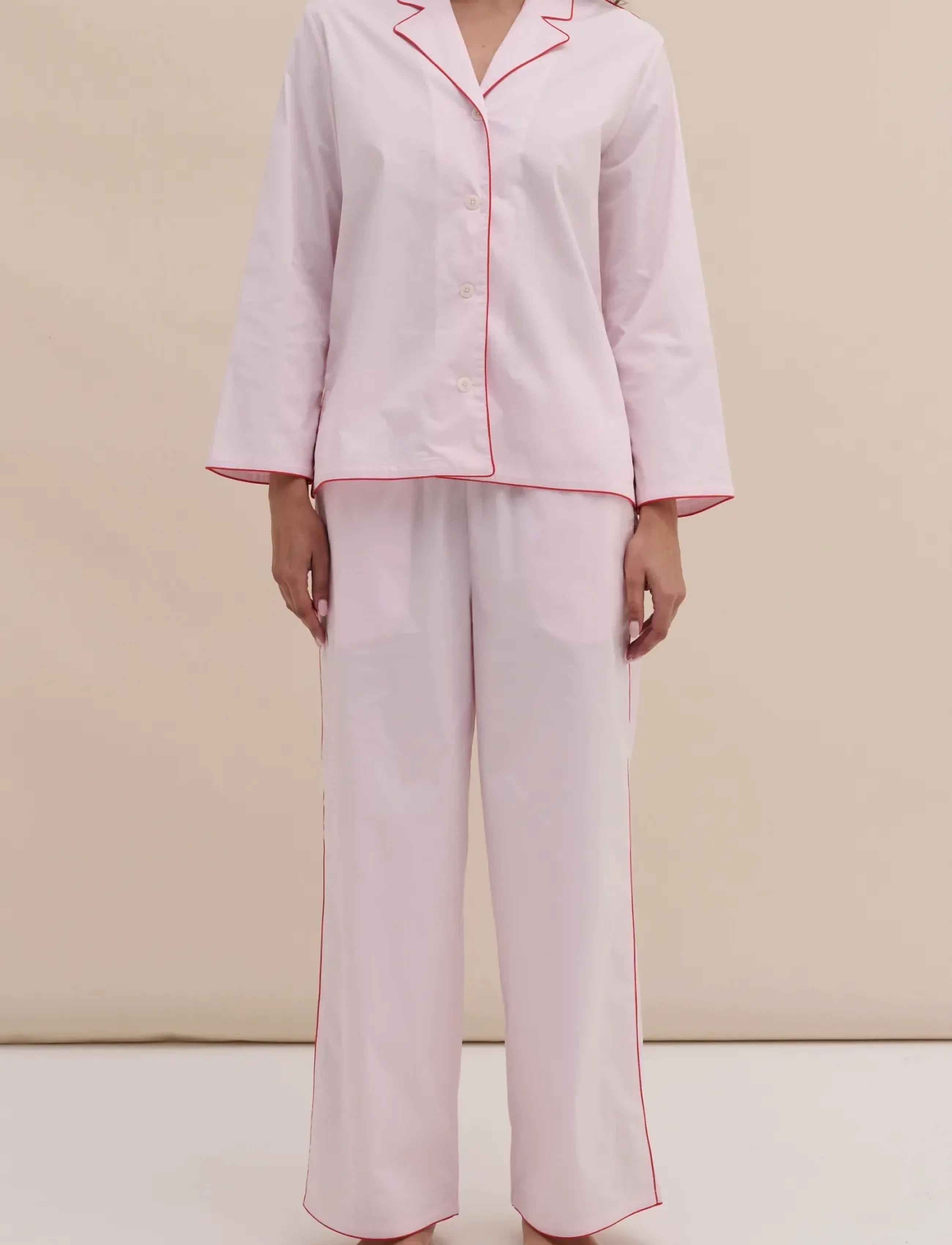Desmond and Dempsey 402 Long Pyjama Set - Pyjamas - PINK / pink/rose