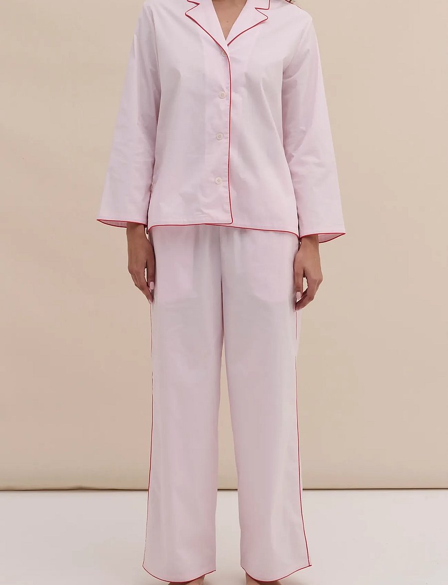 Desmond and Dempsey - 402 Long Pyjama Set - pyjamas - pink - 0