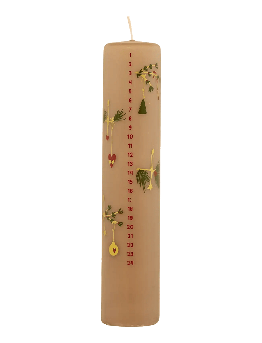 Det Gamle Apotek - Calendar candle H25 x Dia 5 - weihnachten - adventskerzen - beige - 1