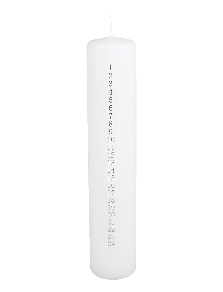 Det Gamle Apotek - Calendar candle H25 x Dia 5 - weihnachten - adventskerzen - white - 0