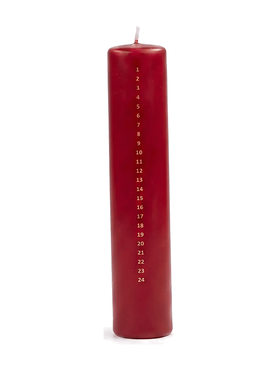 Det Gamle Apotek - Calendar candle H25 x Dia 5 - weihnachten - adventskerzen - red - 0