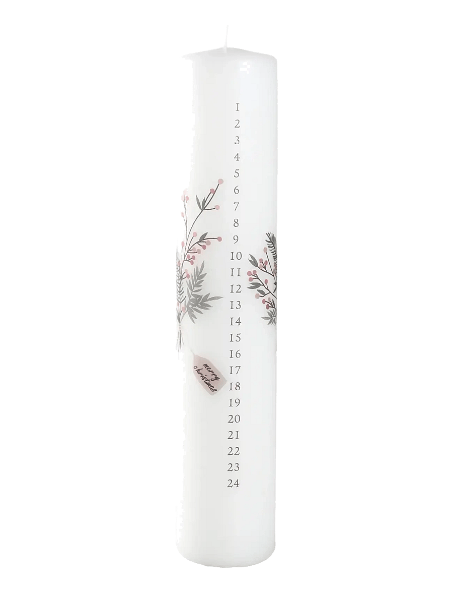 Det Gamle Apotek - Calendar candle H25 x Dia 5 - weihnachten - adventskerzen - white - 0
